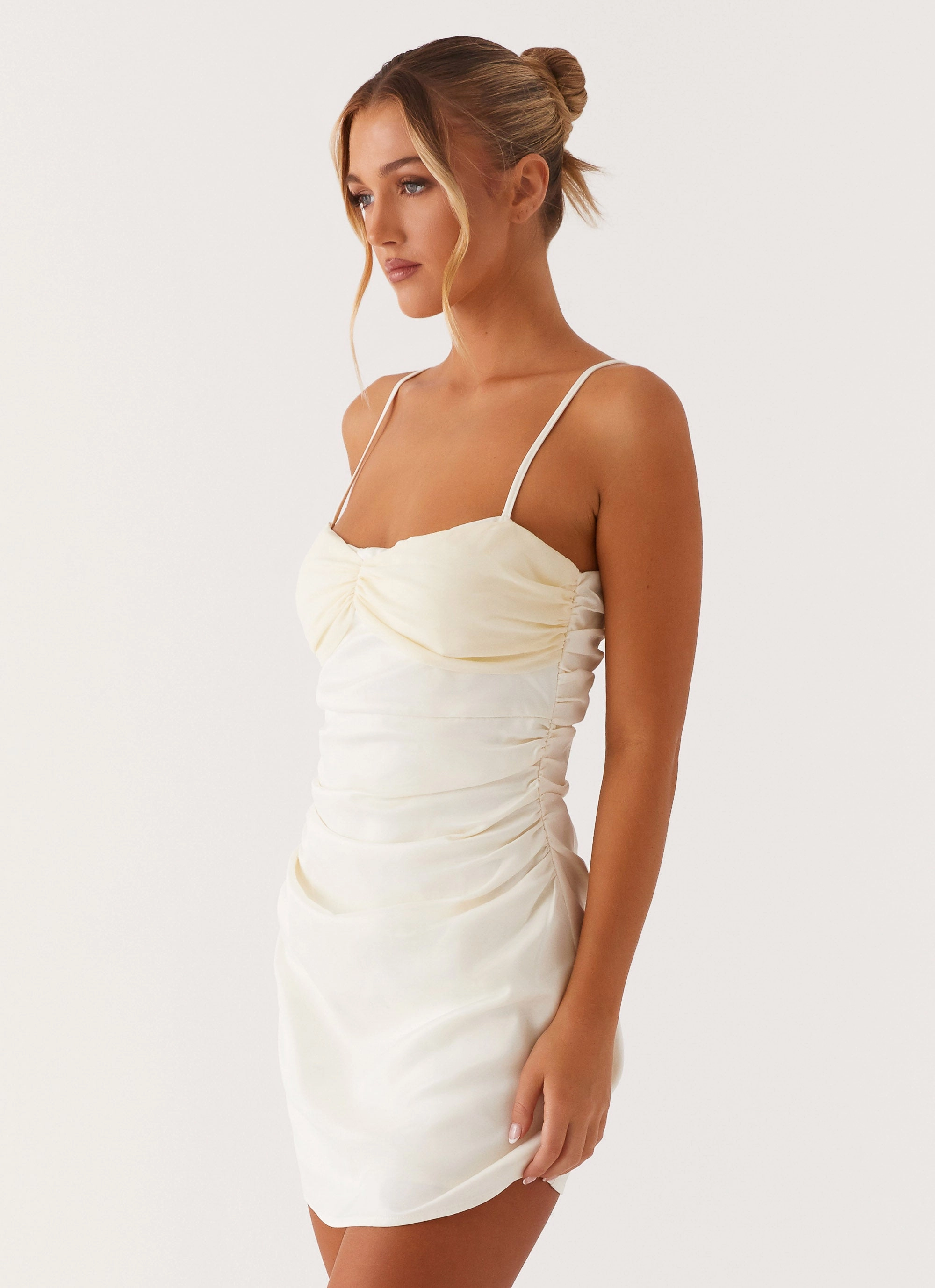 Last Summer Mini Dress - Ivory Soft Lining Anti Pilling Fabric