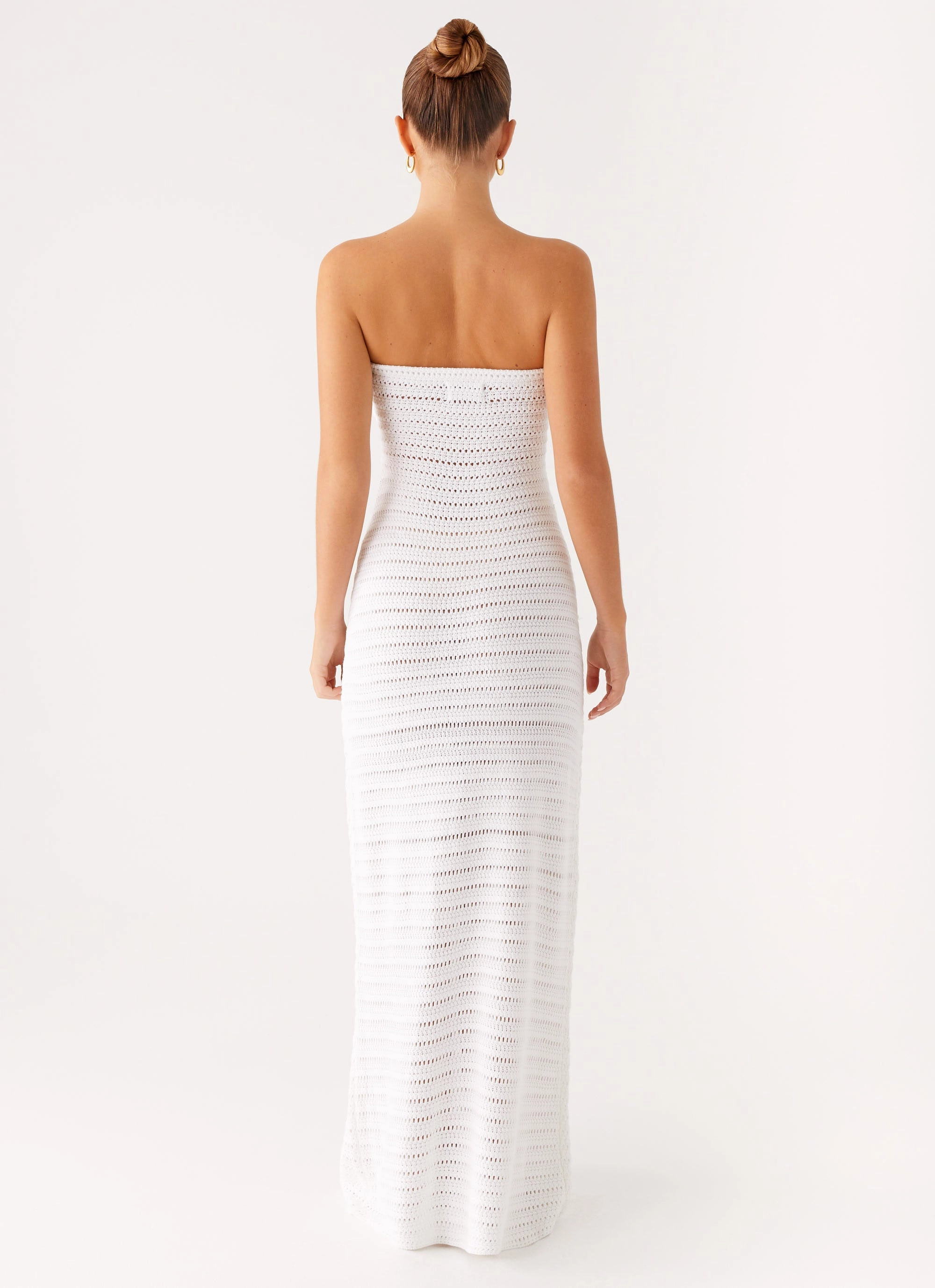 Bare Glow Diaz Crochet Maxi Dress - White