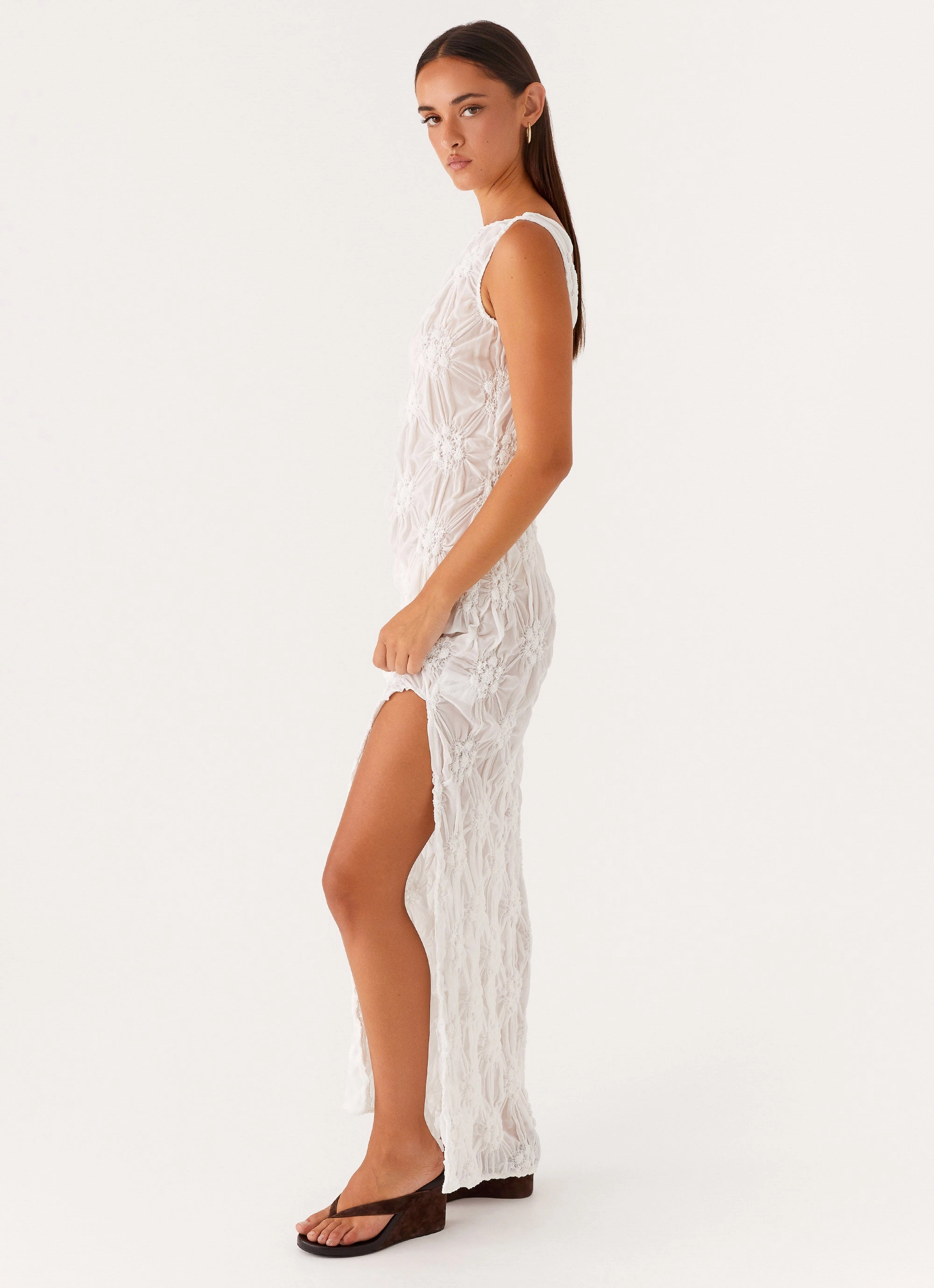 Smile Soft Briar Backless Maxi Dress - Ivory