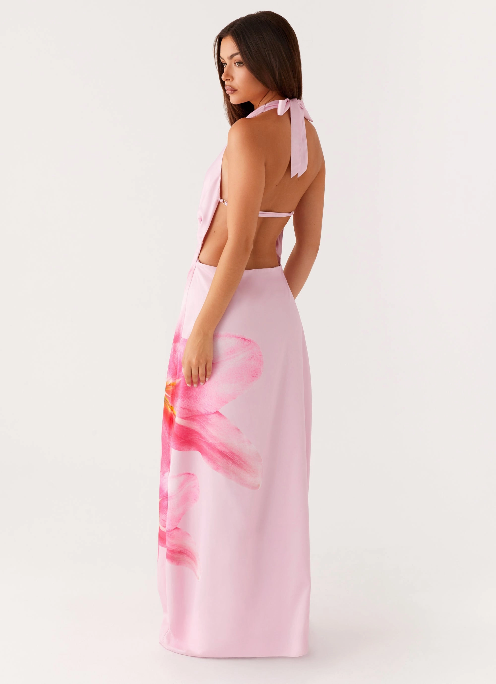 colorfast Bryony Cowl Maxi Dress - Pink