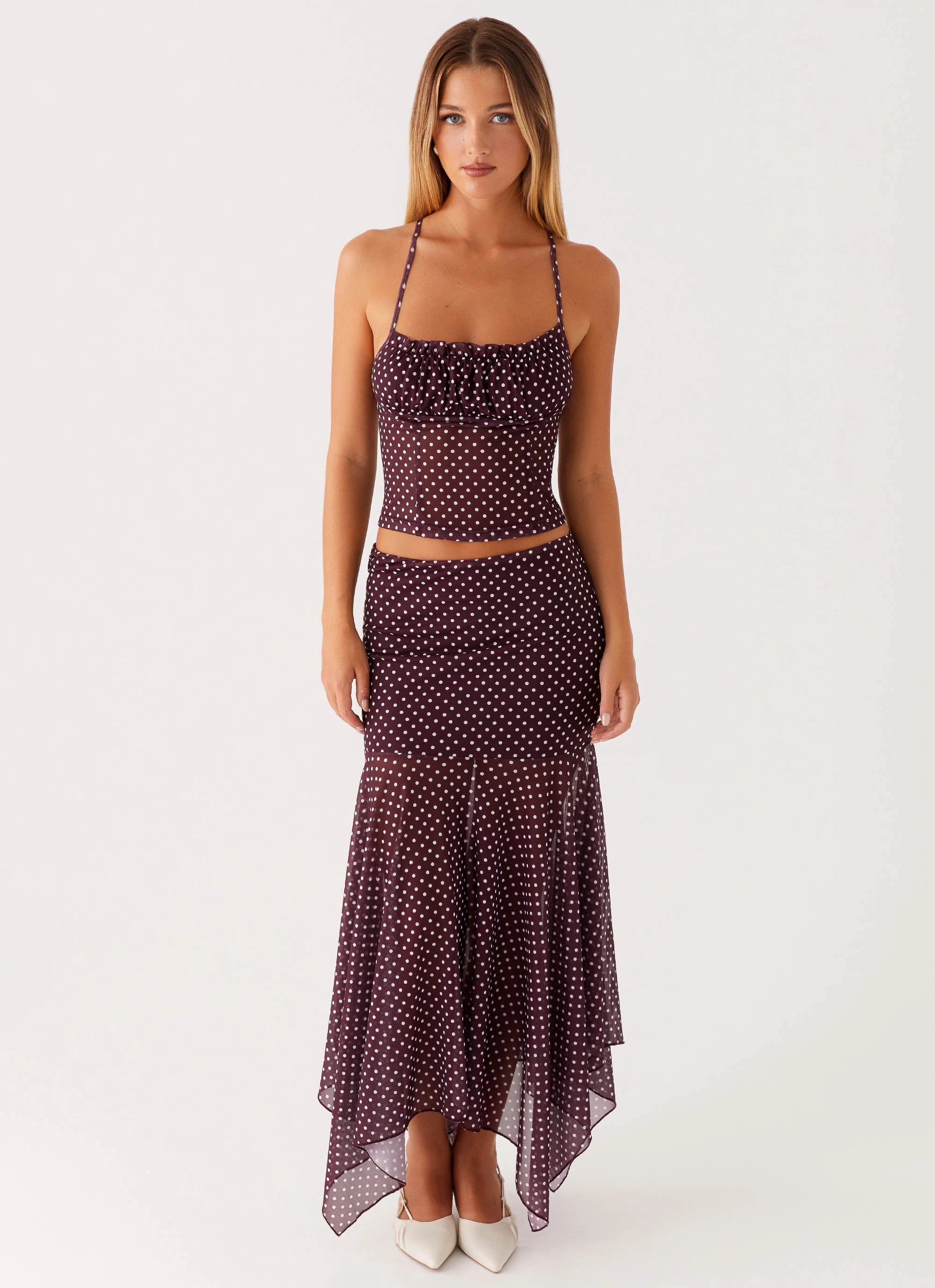 Machine washable Buffy Maxi Skirt - Burgundy