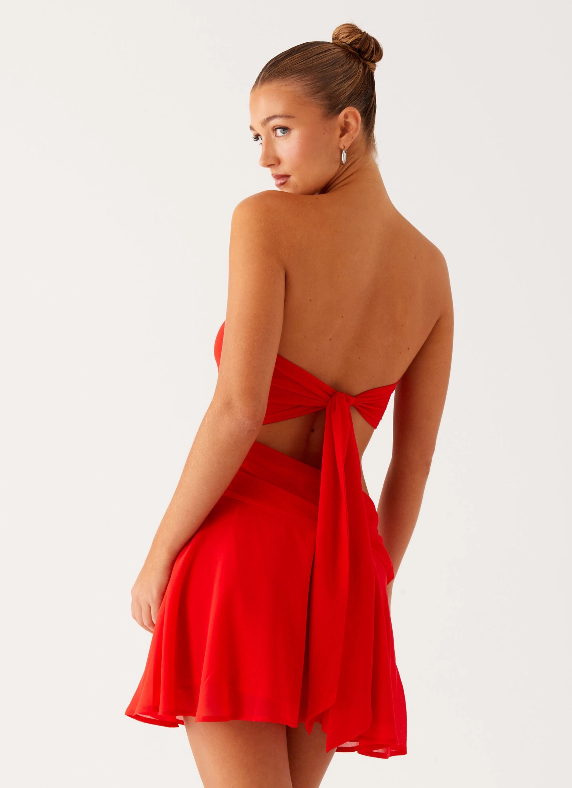 Hook-And-Eye Artistic Vibe Marbella Mini Dress - Red