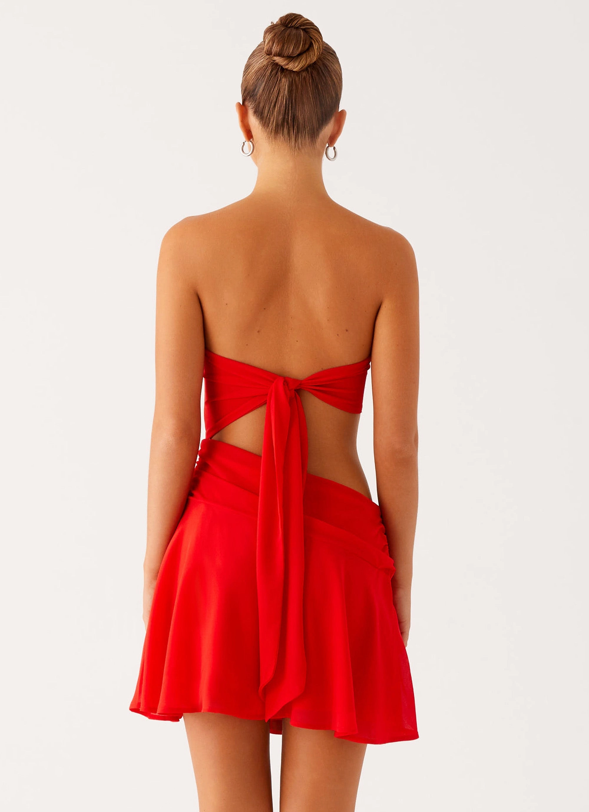 Timeless Cut Flexible Piece Marbella Mini Dress - Red