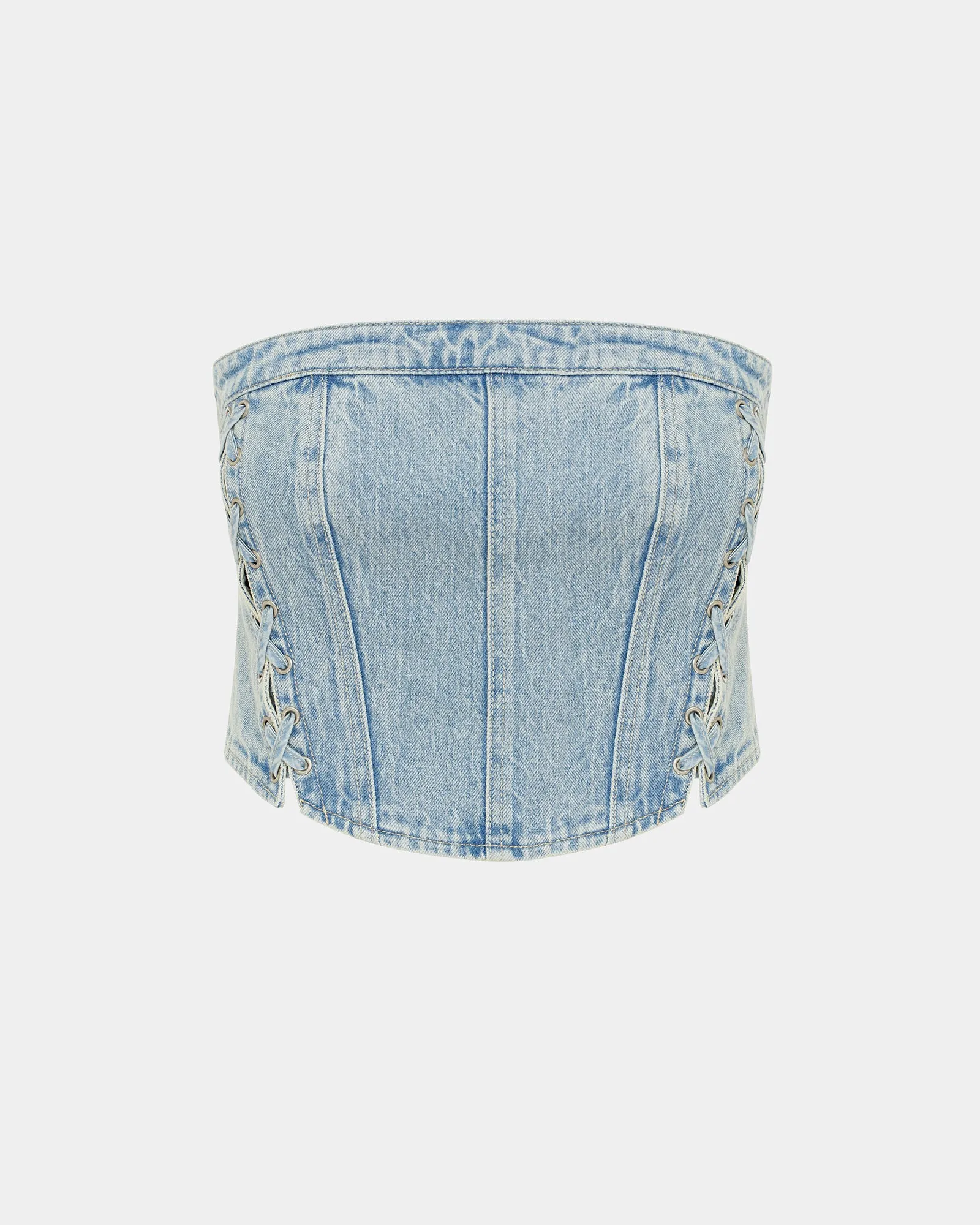 HeatSealed Seams BUSTIER DOVE LACED GarmentDyedFinish