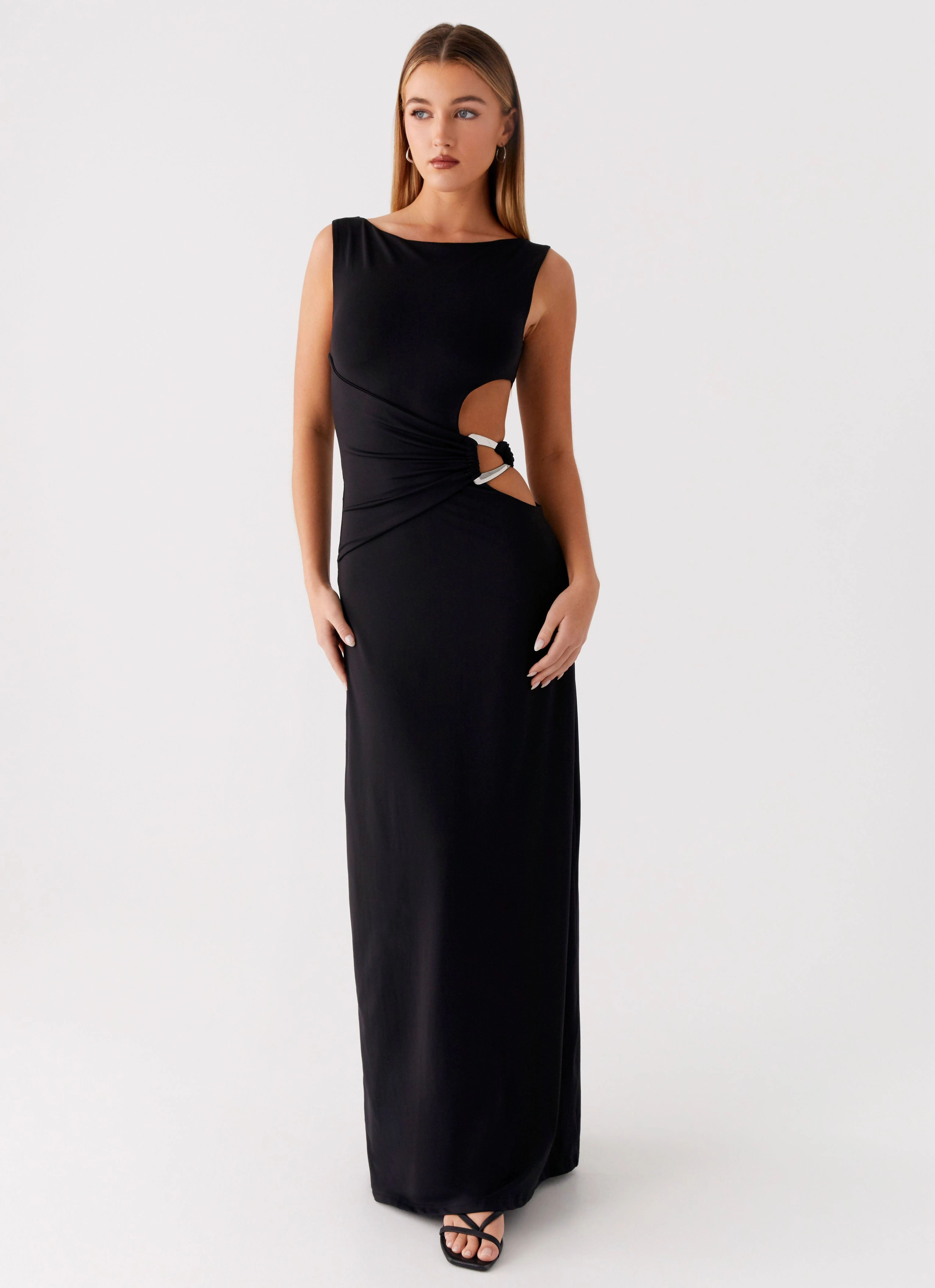 Jayana Maxi Dress - Black Soft Weave