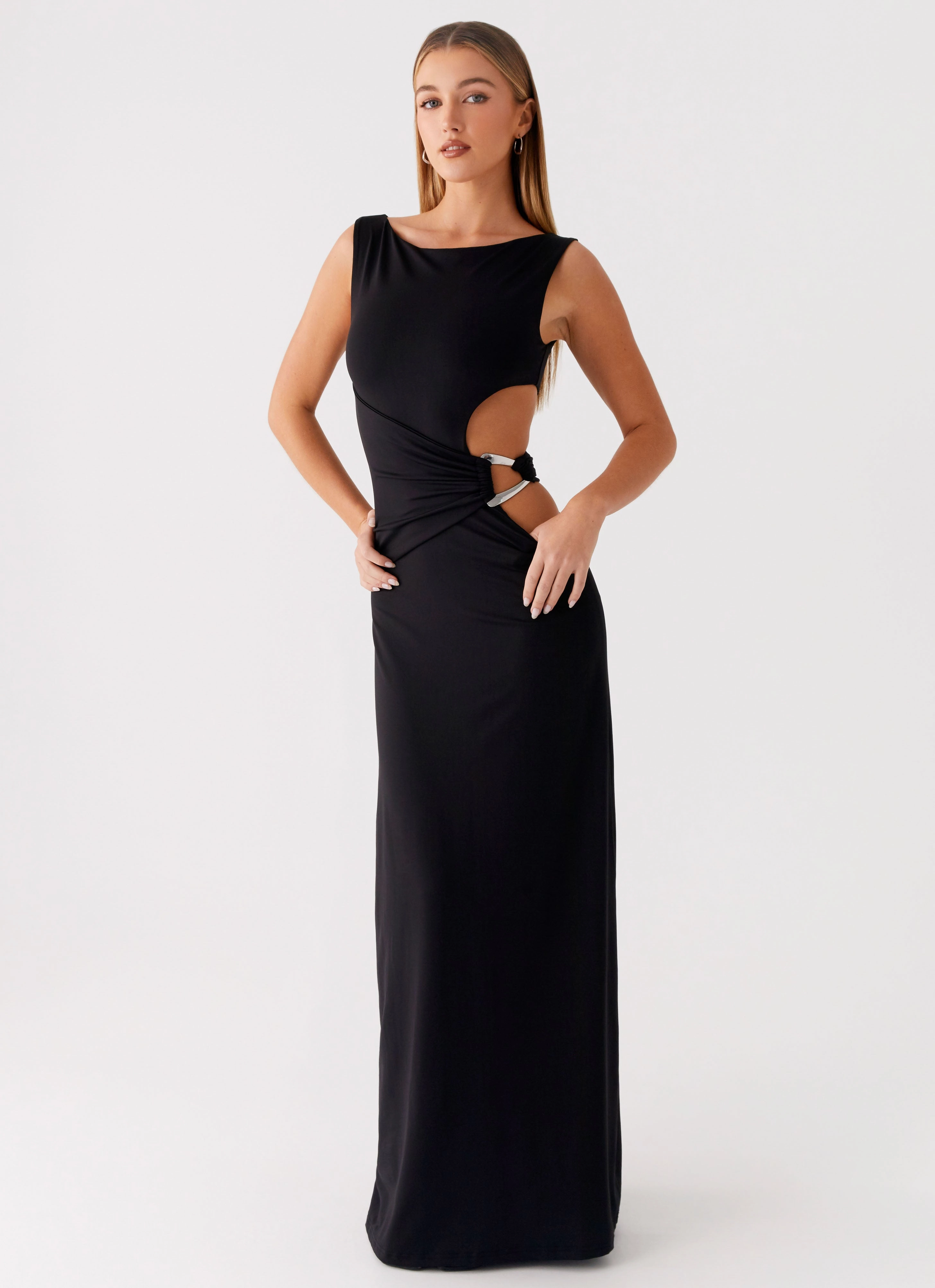 Jayana Maxi Dress - Black Work Ready Chic formal attire