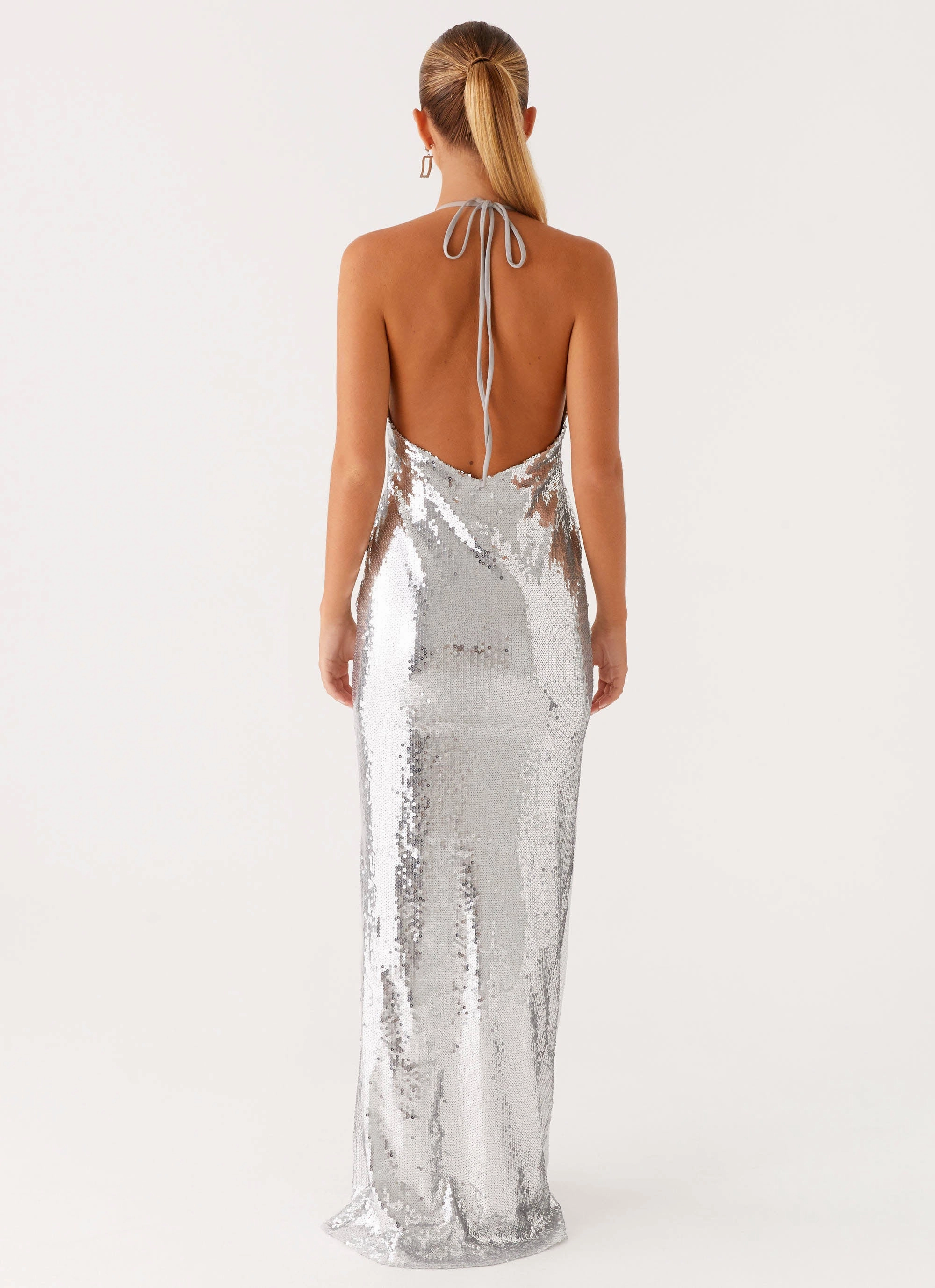 Billions Sequin Maxi Dress - Mirror Silver Social Charm