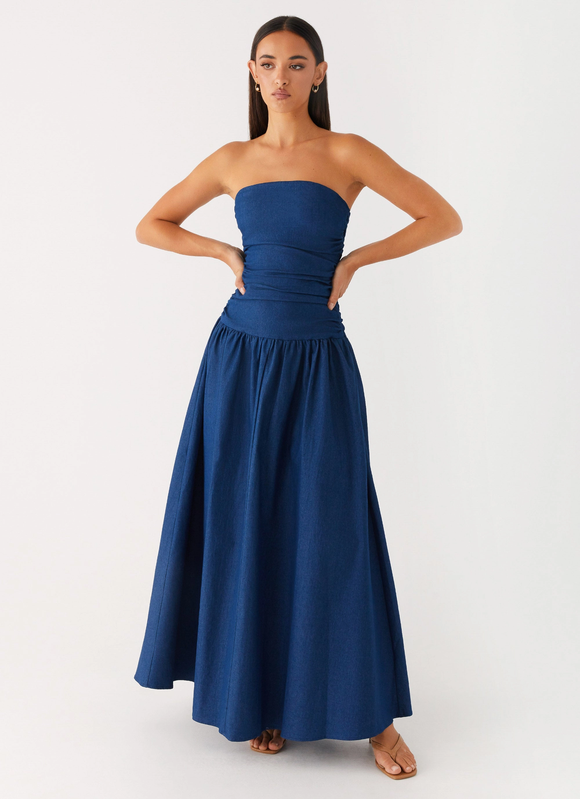 Carmel Denim Maxi Dress - Indigo Work or Play