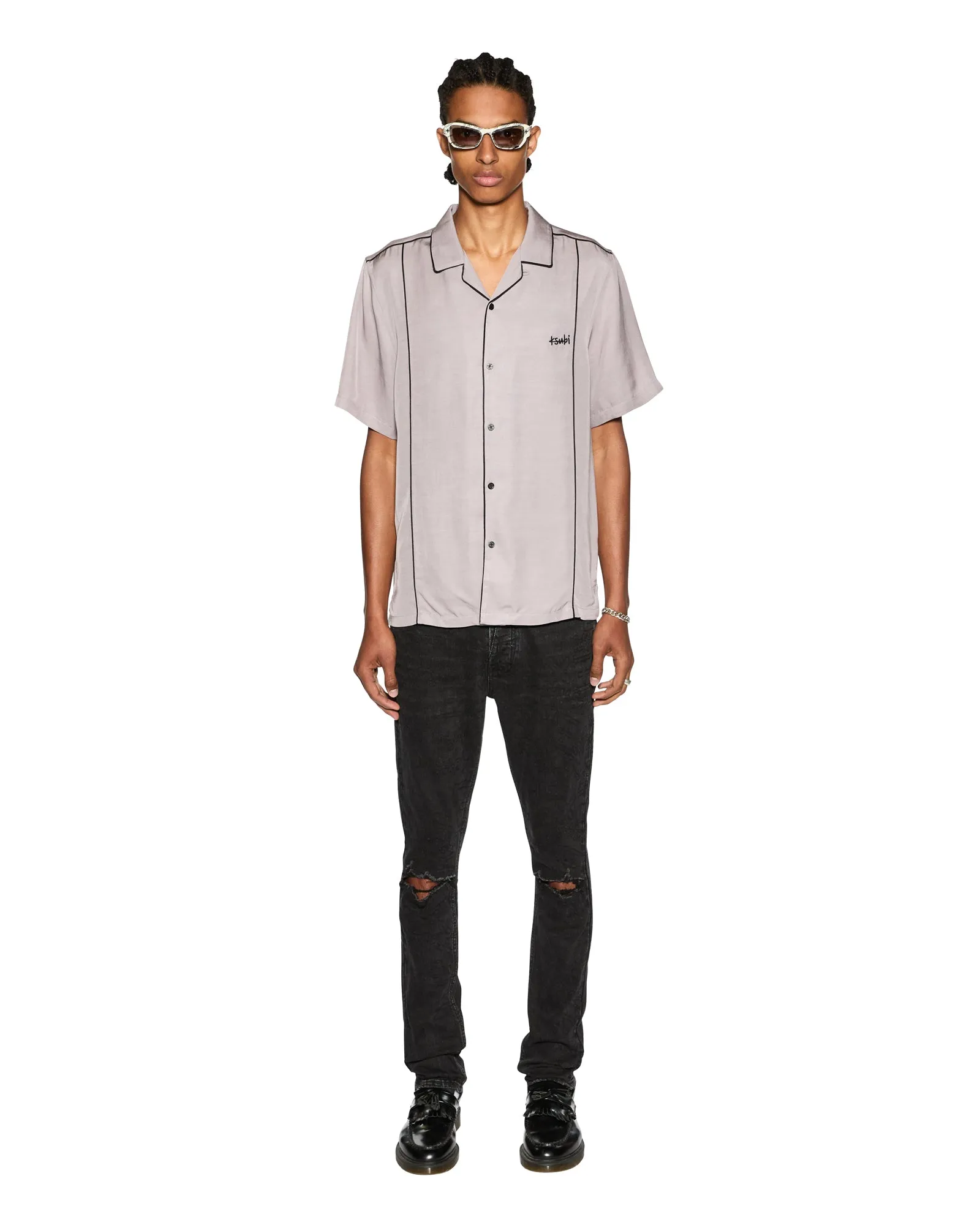 Buttery Soft Texture DOWNTOWN RESORT SS SHIRT HAZE TexturedSurface