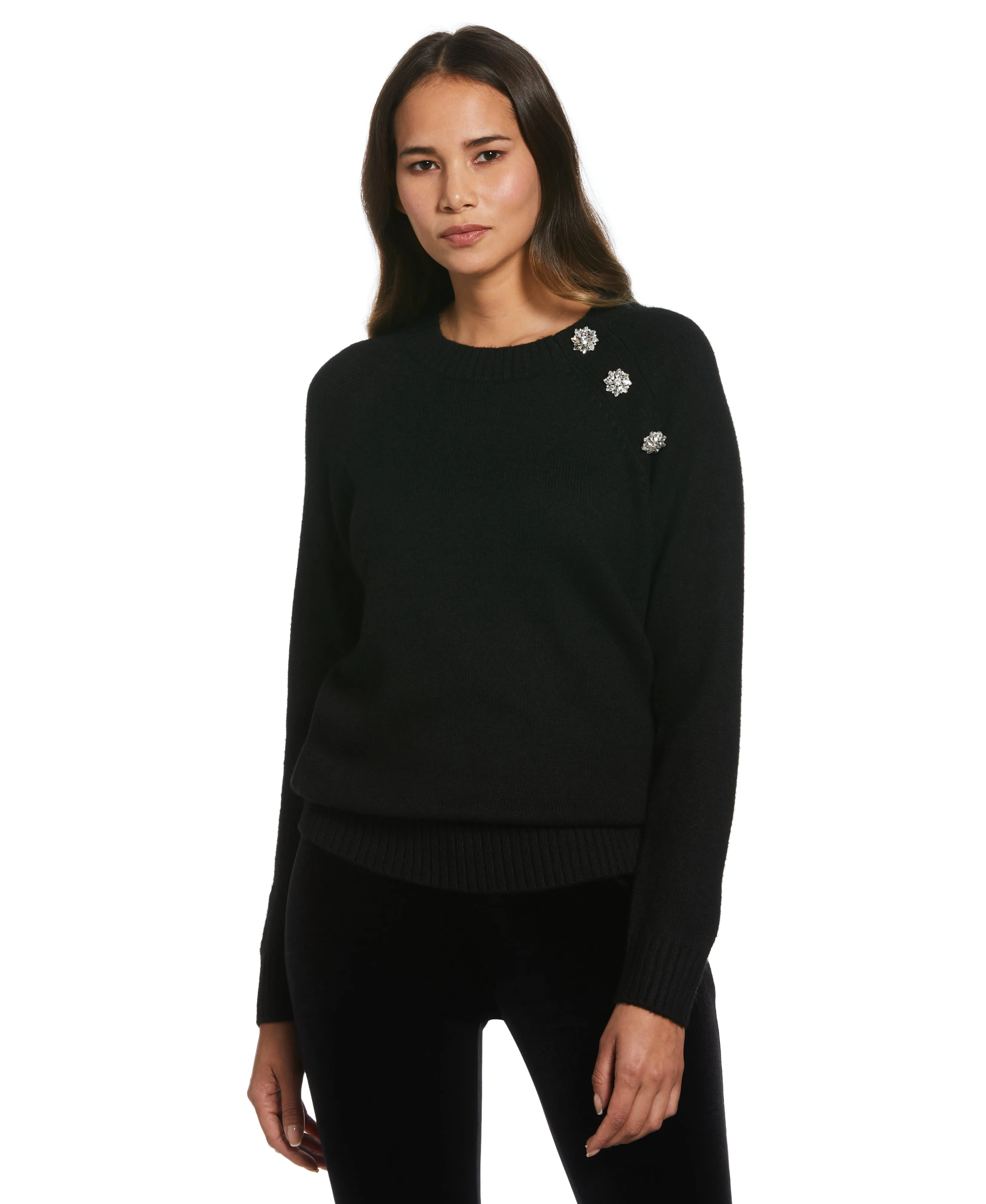 Fitted Design Ethically Sourced Yarn Button Trim Sweater