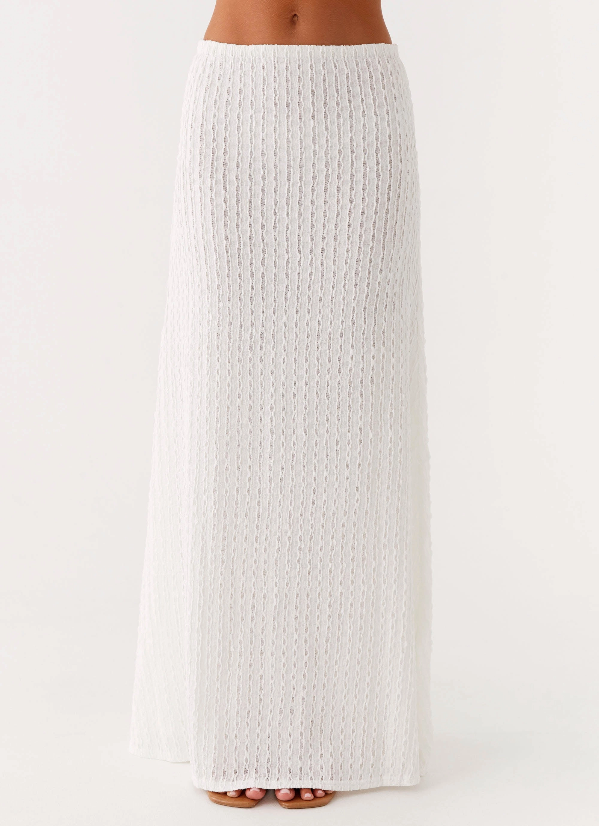 Sleek Flow Clovelly Maxi Skirt - White