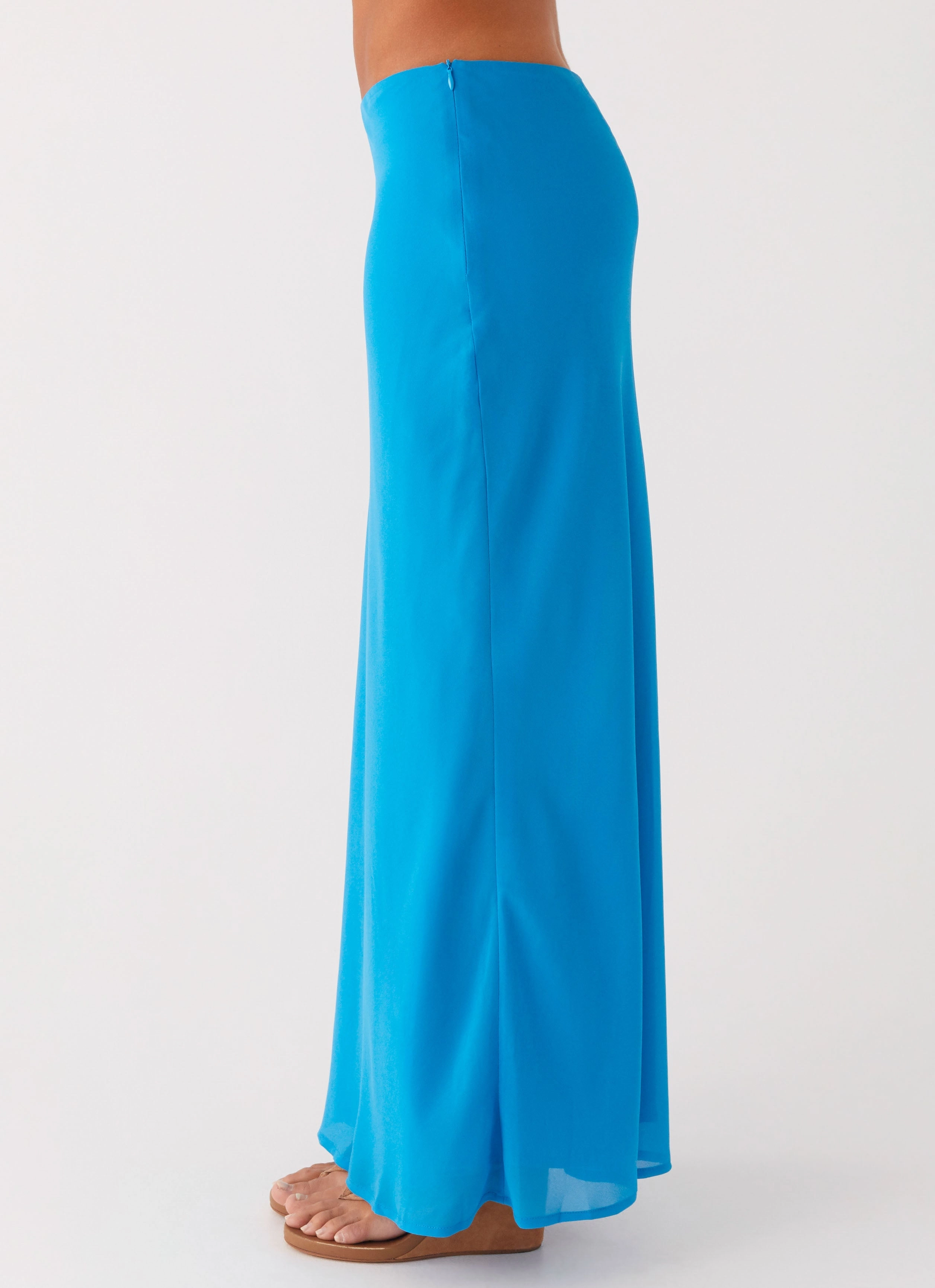 Another Life Chiffon Maxi Skirt - Turquoise Petite Fit Daily Mood