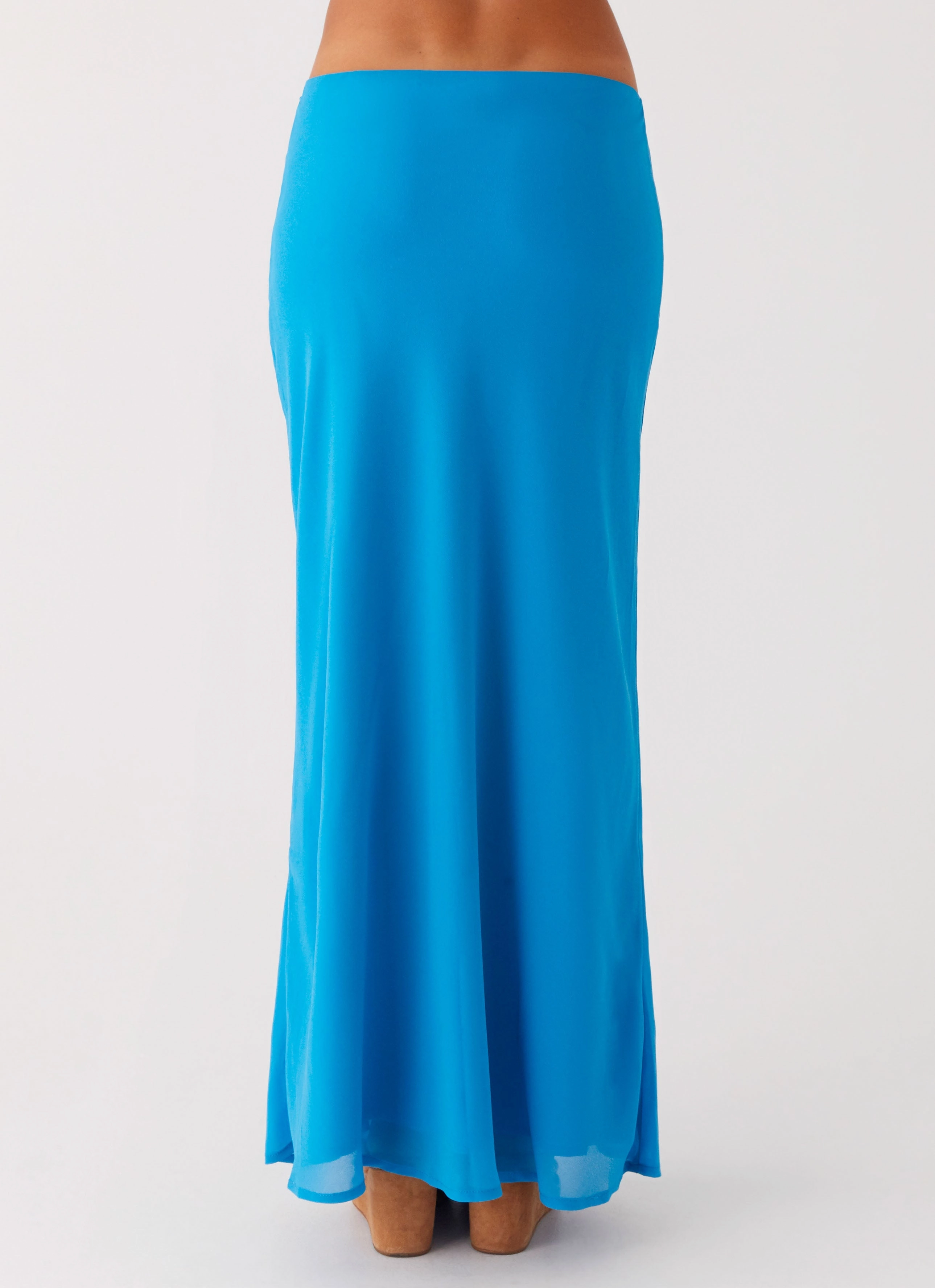 Another Life Chiffon Maxi Skirt - Turquoise Effortless Look
