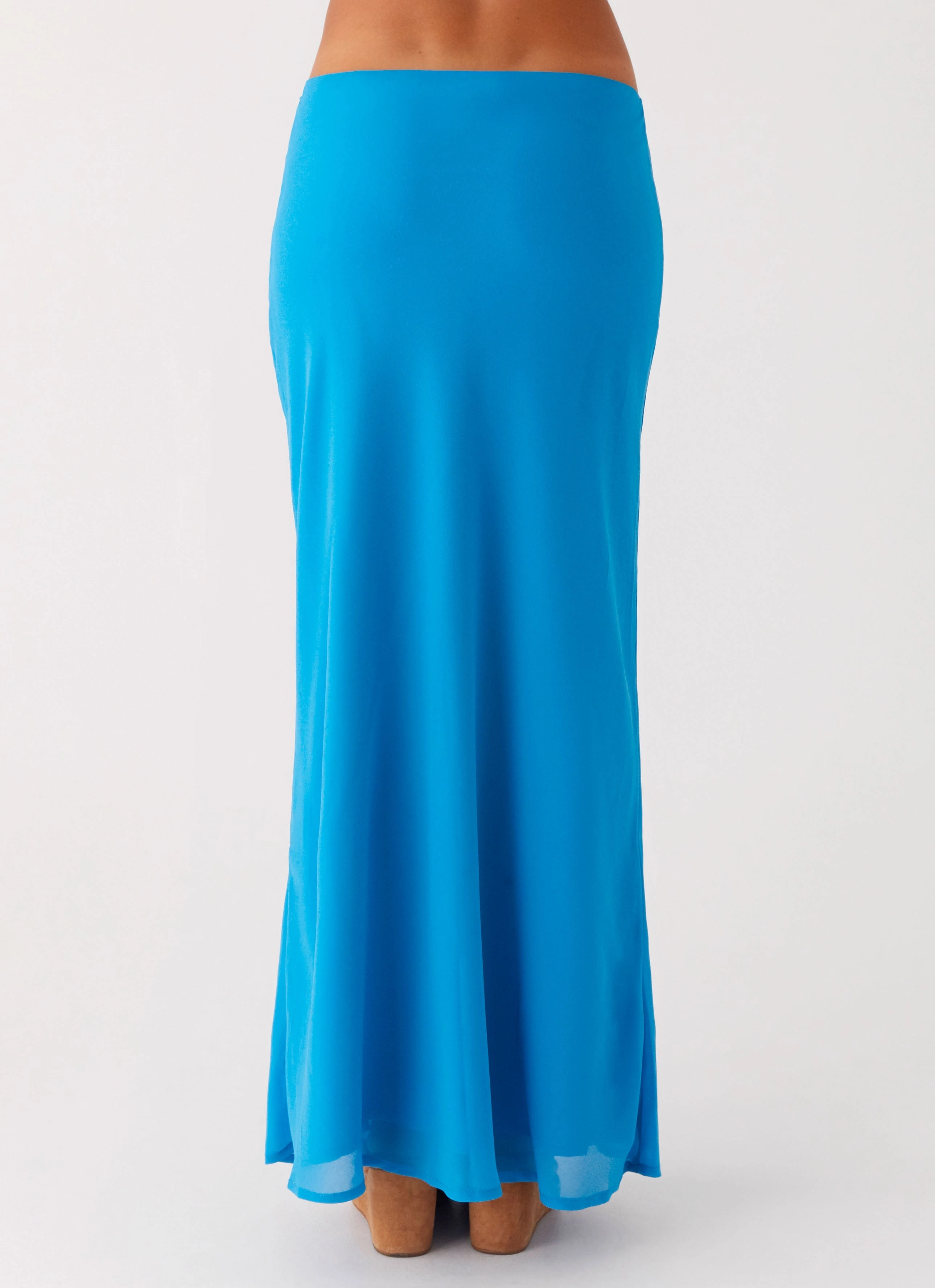 Another Life Chiffon Maxi Skirt - Turquoise Streetwear Look
