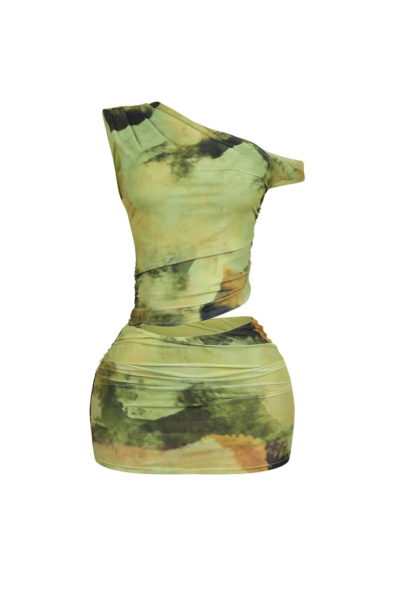 Cabo Mesh Print Cutout Mini Dress Smooth Texture Pure Motion