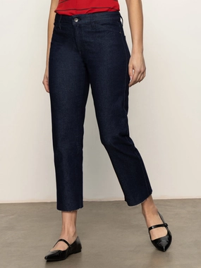 Cadence 90'S Straight Crop Jeans Plot Twist Layered Ventilation Zones TwillWeave
