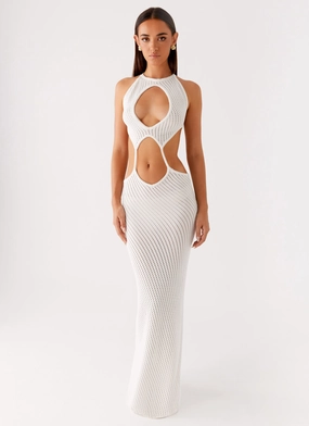 Influencer-Style Moment Light Caicos Crochet Maxi Dress - White