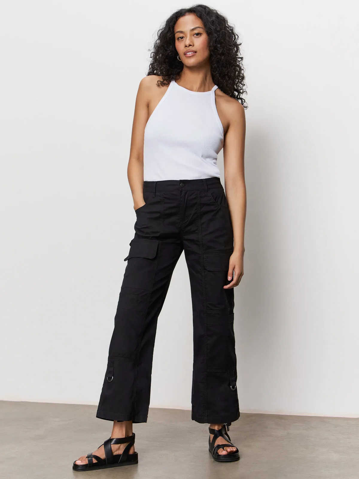 Lightweight Fabric Cali Cargo Standard Rise Pant Black