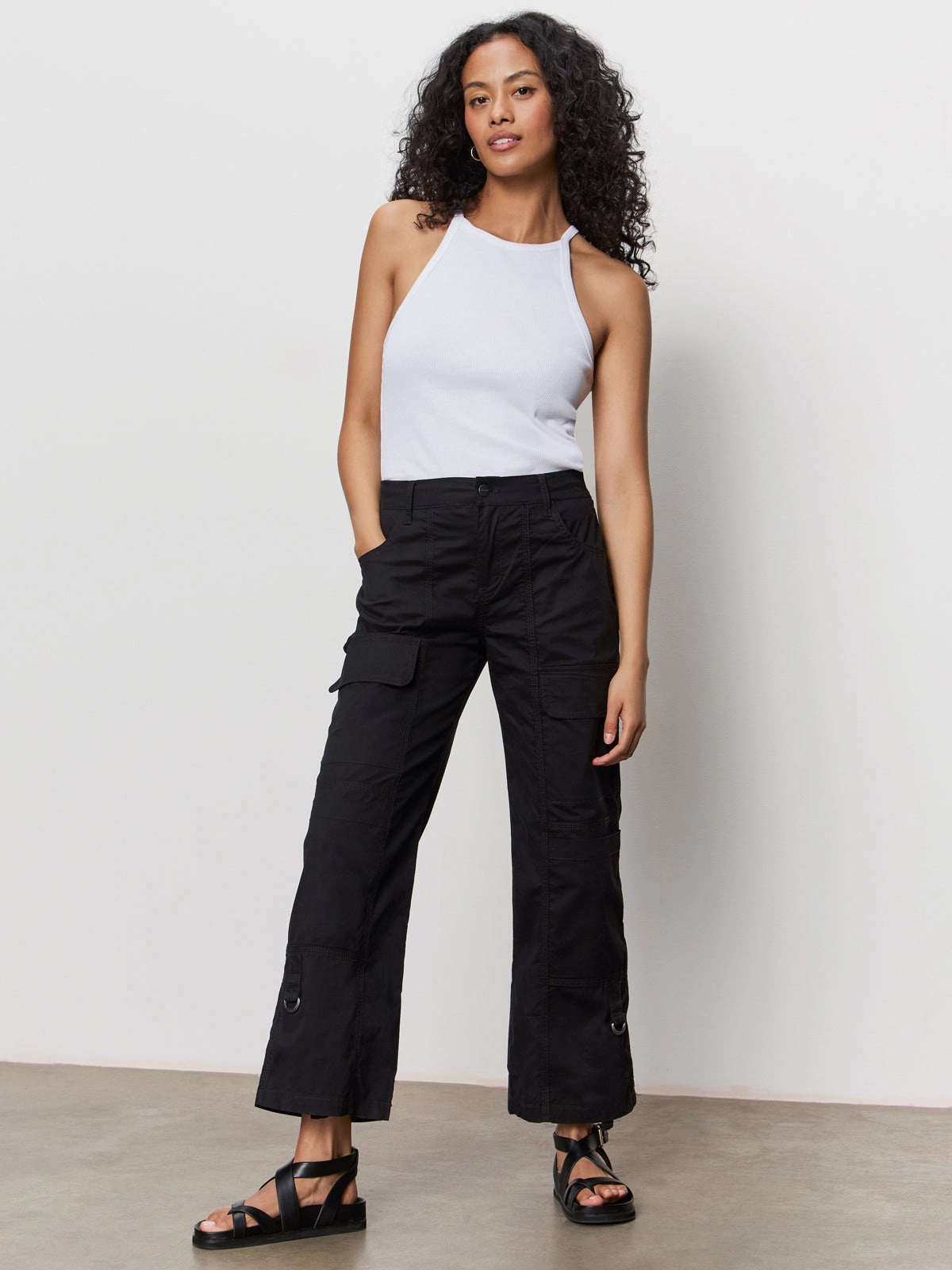 Layered Ply Construction Cali Cargo Standard Rise Pant Black