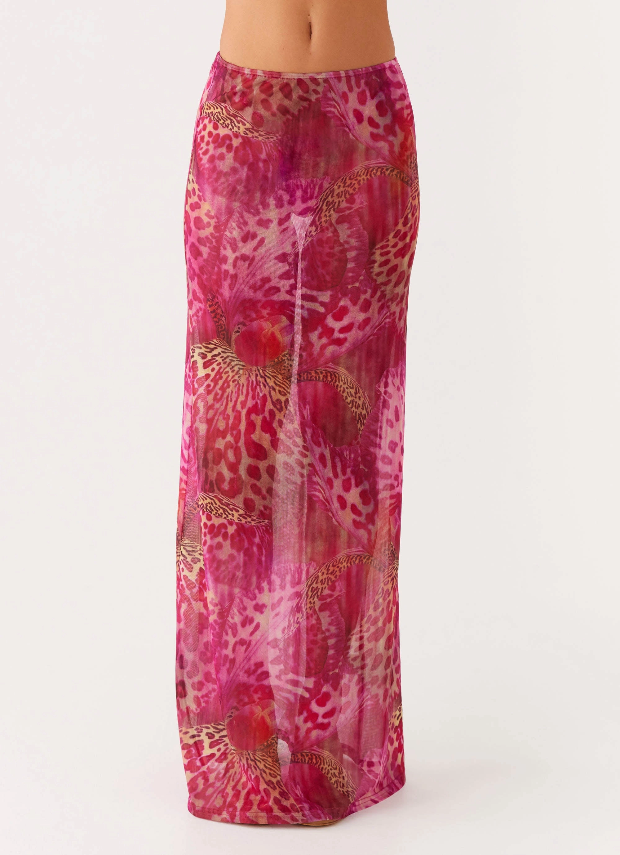 Refined Texture Camellia Maxi Skirt - Lavender Lagoon