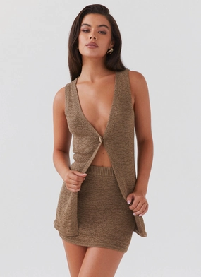 Capri Glow Knit Skirt - Khaki Multi Purpose Fabric