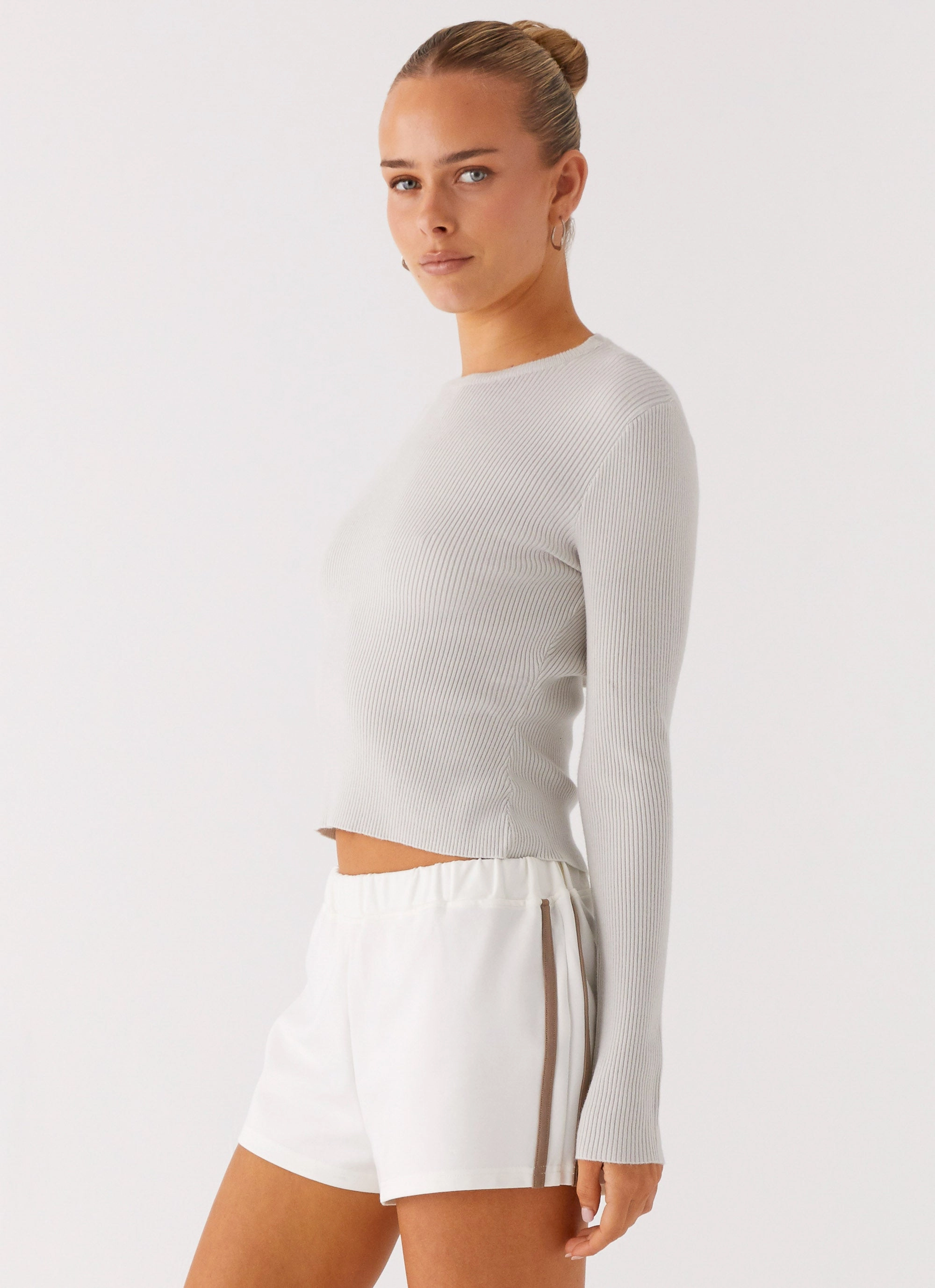 Sport Hoodie Carissa Open Back Top - Grey