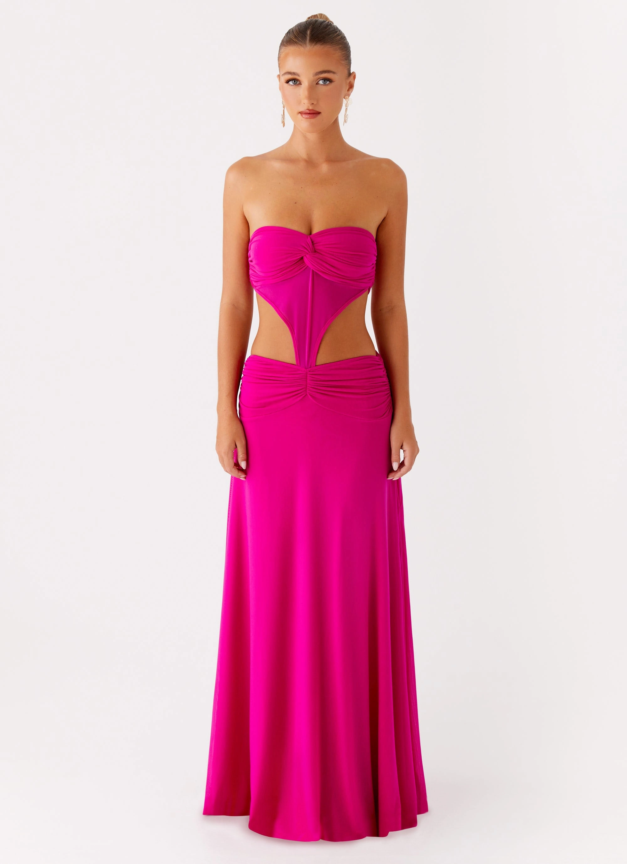 Warm Pink Carlene Maxi Dress - Fuchsia