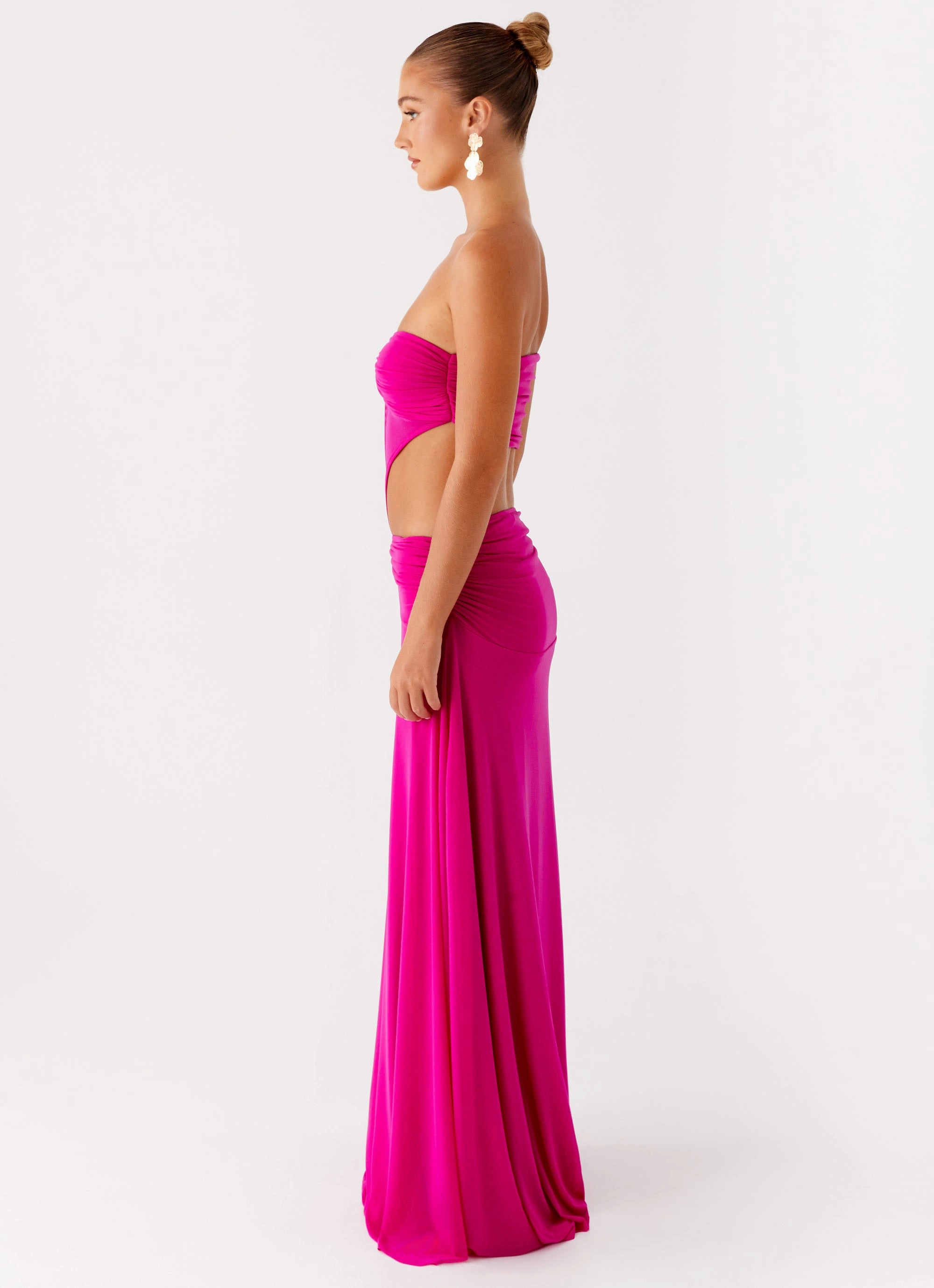 Sophisticated Touch Cozy Cut Carlene Maxi Dress - Fuchsia
