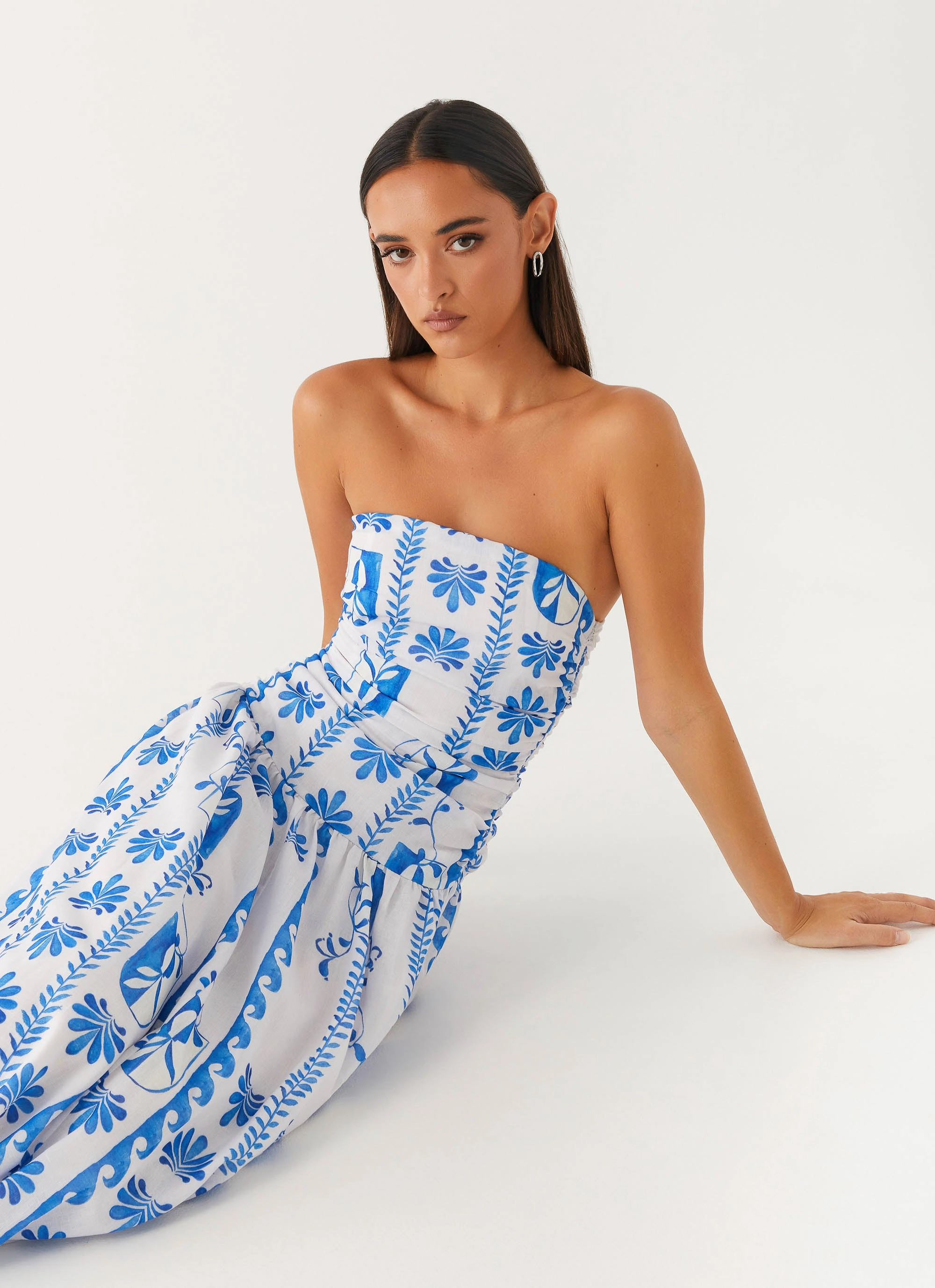 Modern-style Carmel Maxi Dress - Floral Wave