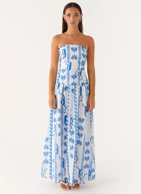 Cool Look Carmel Maxi Dress - Floral Wave