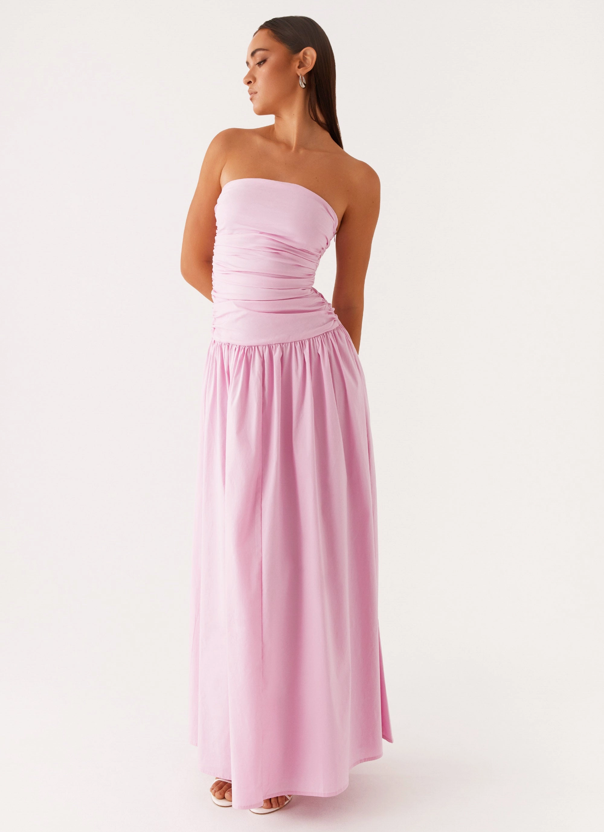 Carmel Maxi Dress - Pink Waist-Cinching Warm Palette
