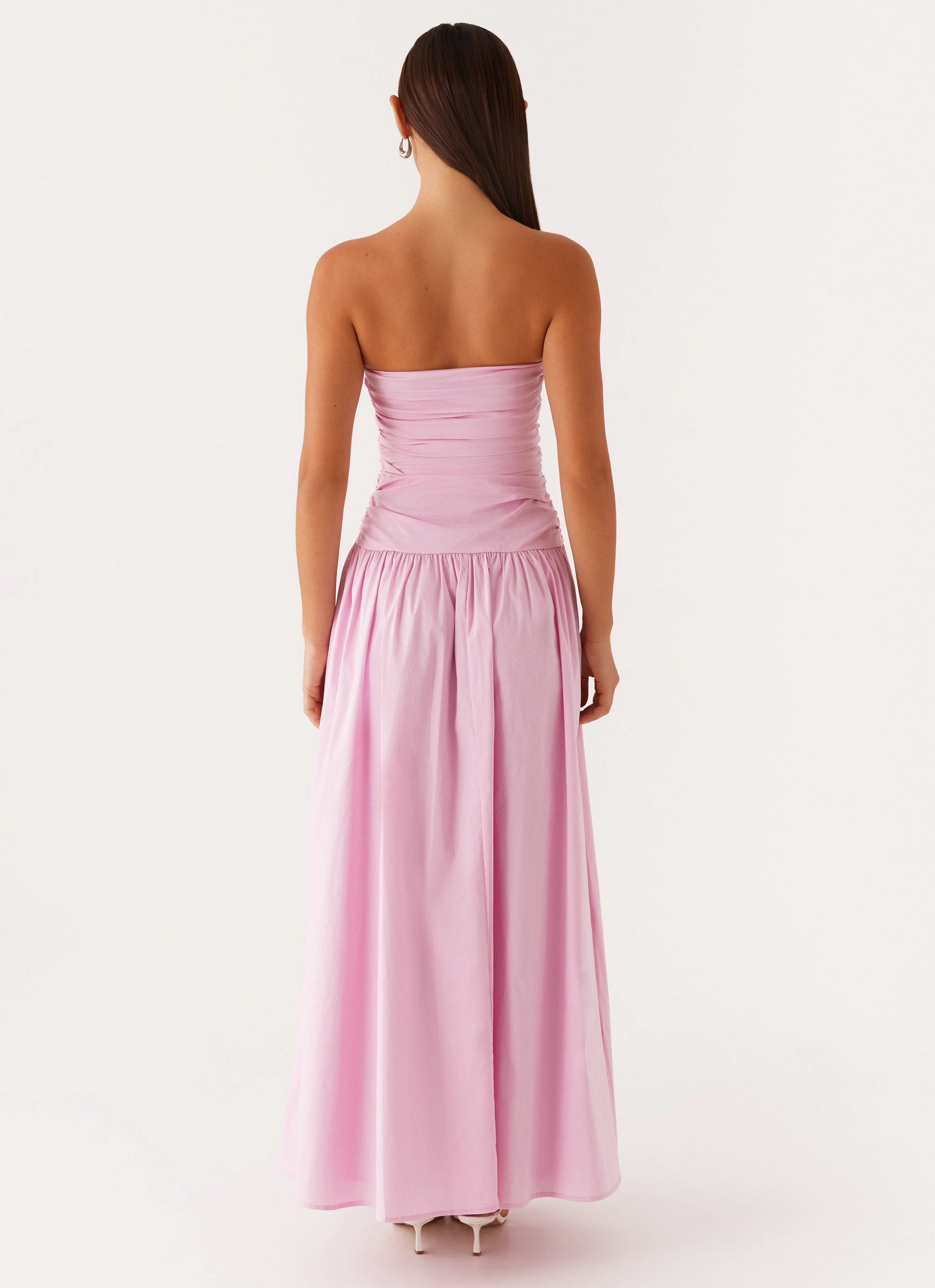 Airy Feel Soft Texture Carmel Maxi Dress - Pink