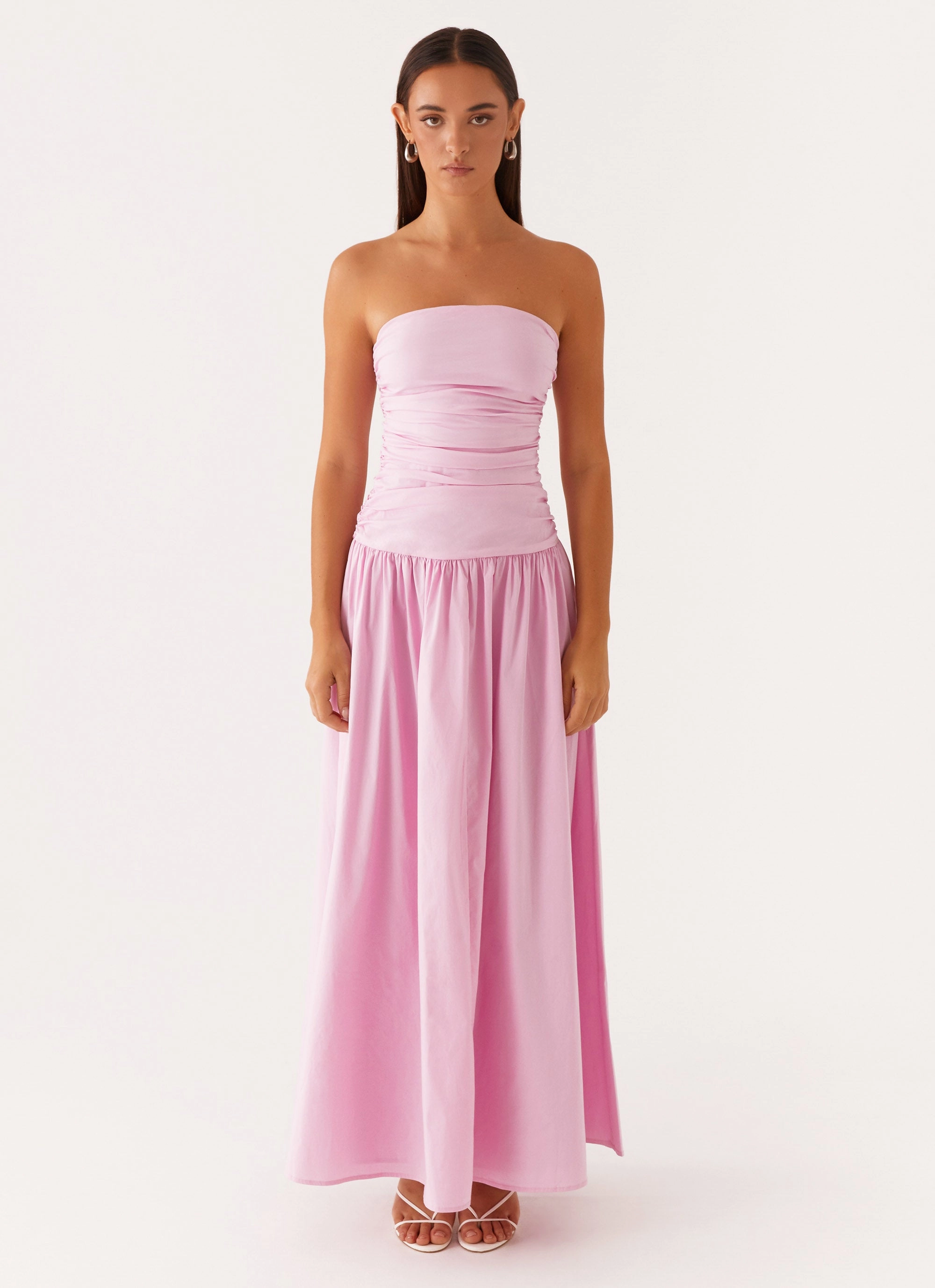 Carmel Maxi Dress - Pink Modern-style Tulle-Overlay