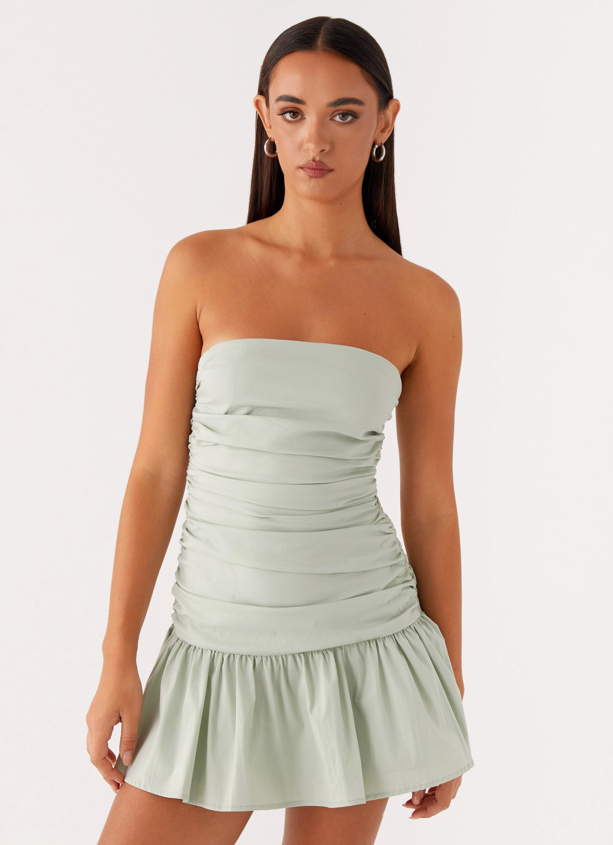 Summer Outfit Carmel Mini Dress - Sage