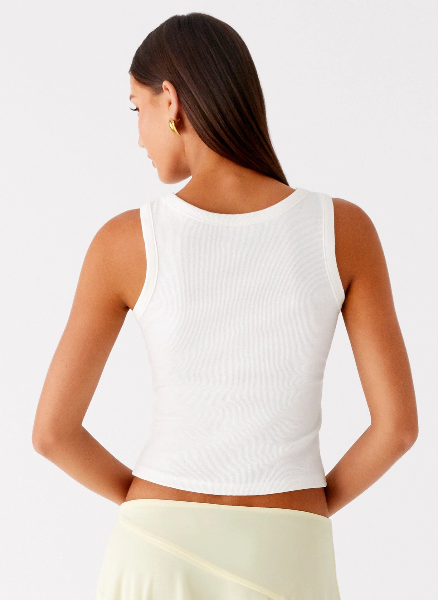 Hydrophobic Surface Treatment Durable Reinforced Shoulders Carmela Tank Top - White
