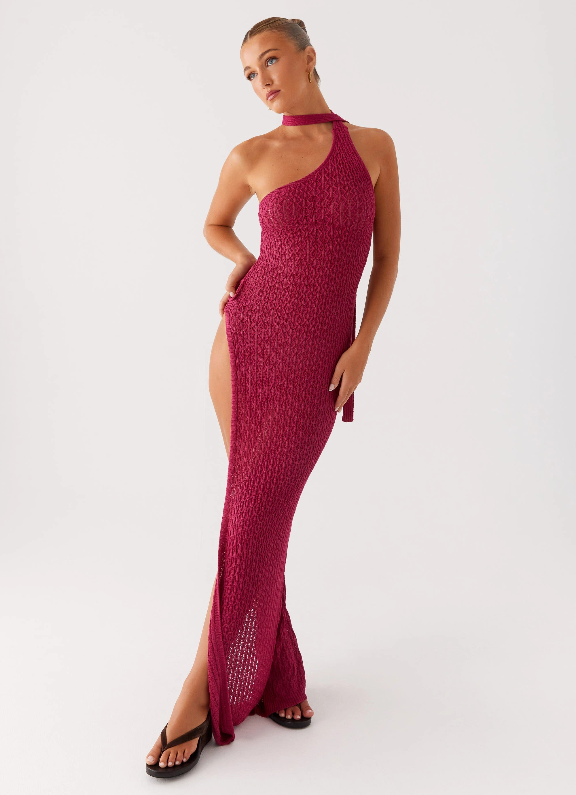 Carryn Knit Maxi Dress - Hot Pink Versatile and Comfortable Gentle Look