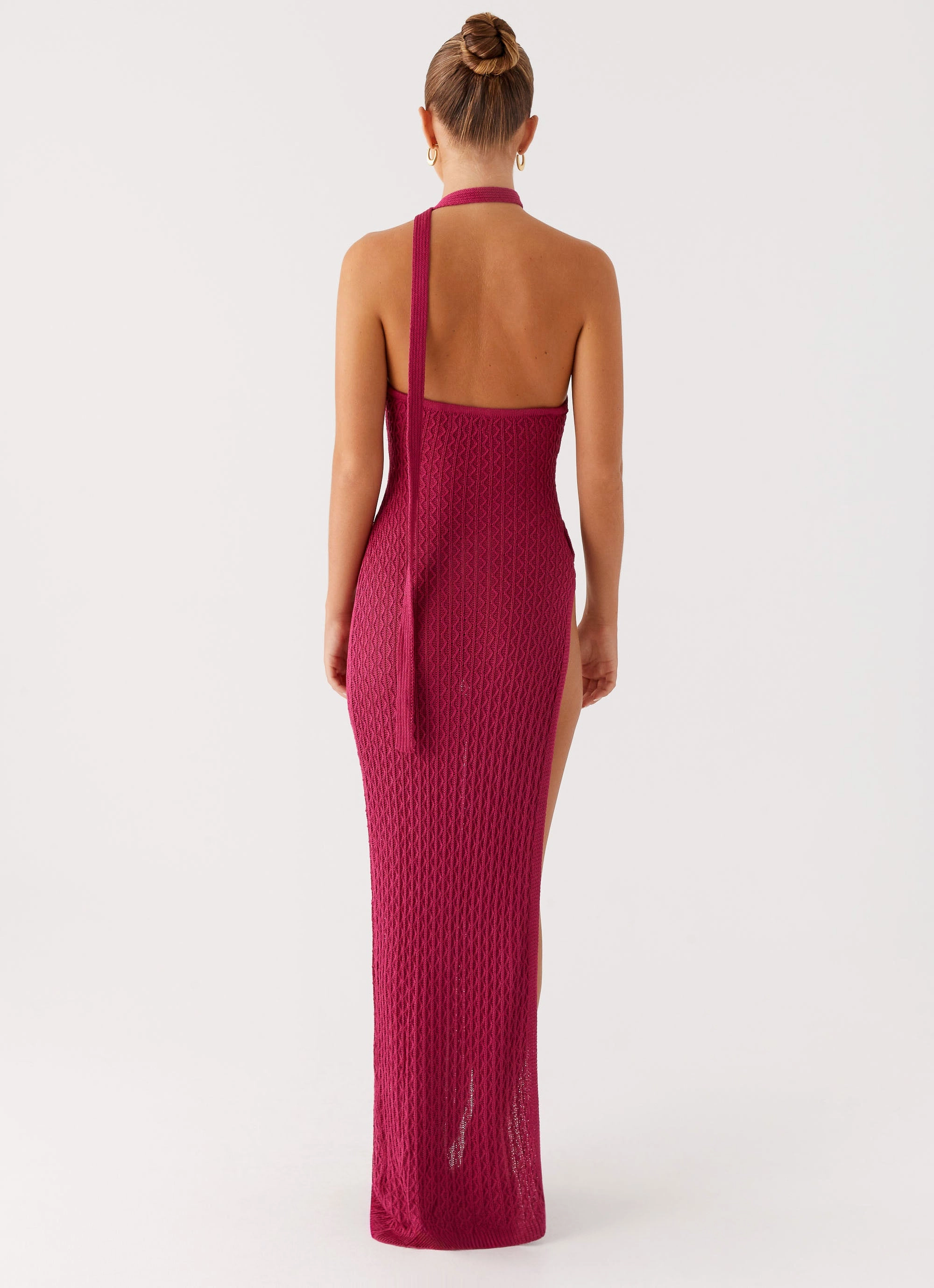 Carryn Knit Maxi Dress - Hot Pink Soft Air Modern Finish