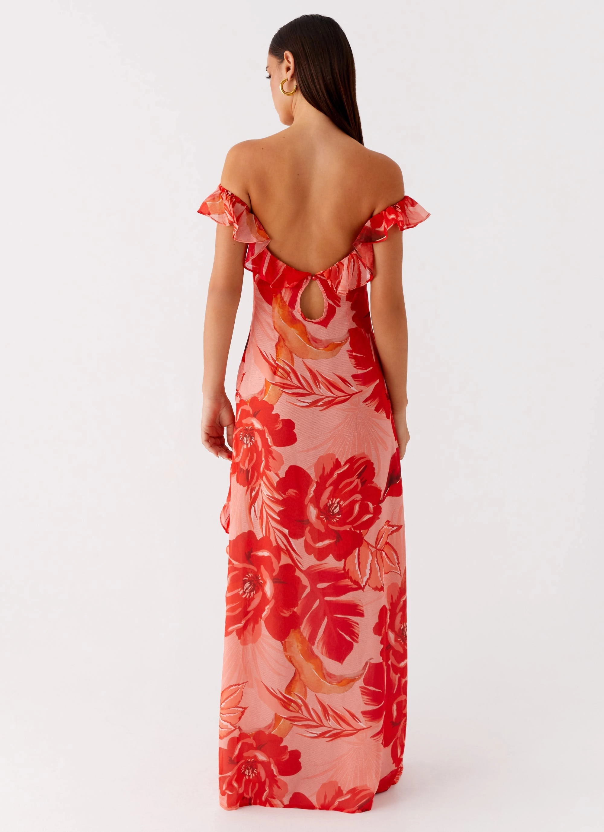 Airy Drape Wave Soft Cassiday Maxi Dress - Sicily Sunsets Print
