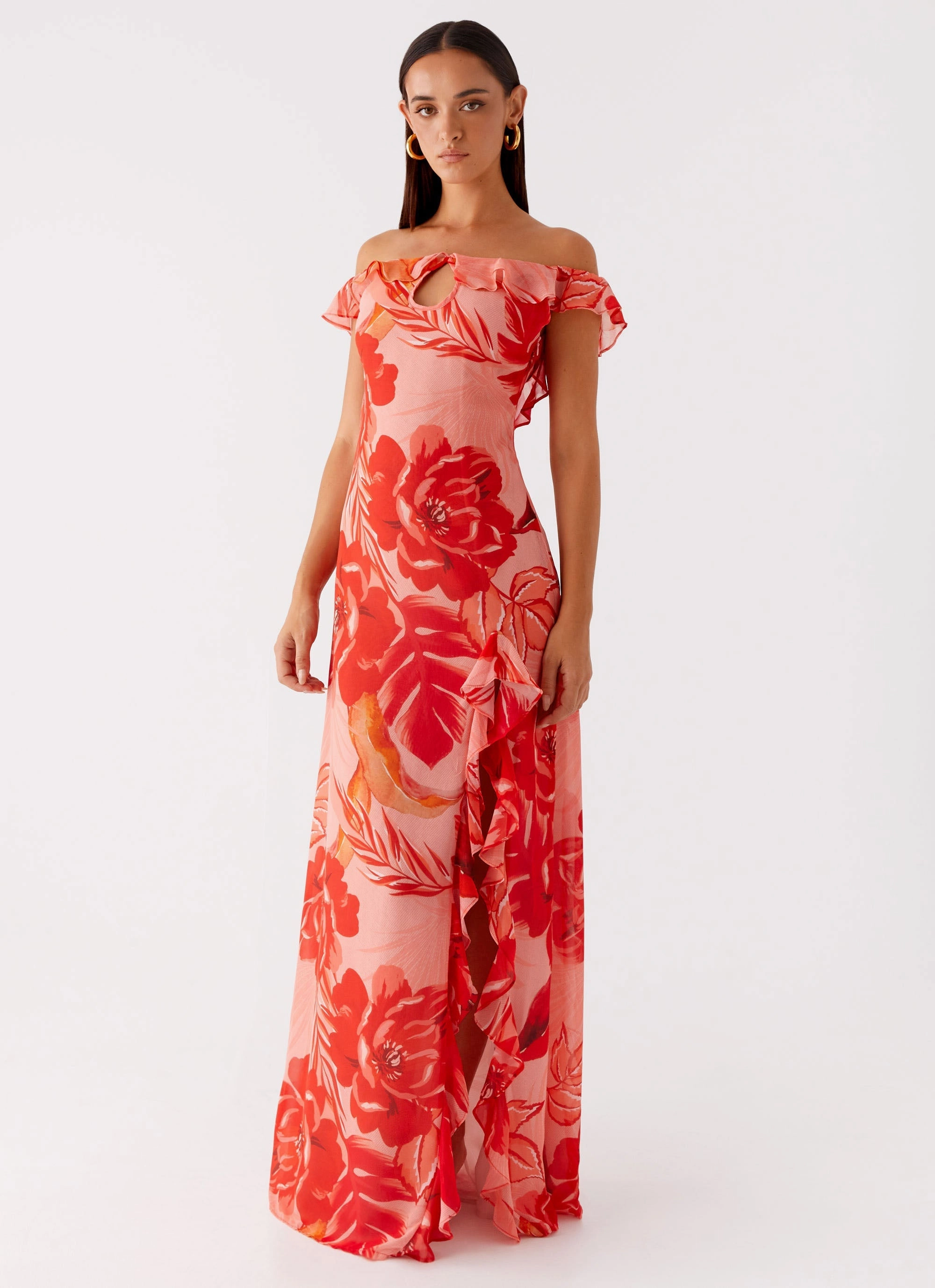 Cassiday Maxi Dress - Sicily Sunsets Print Subtle Charm