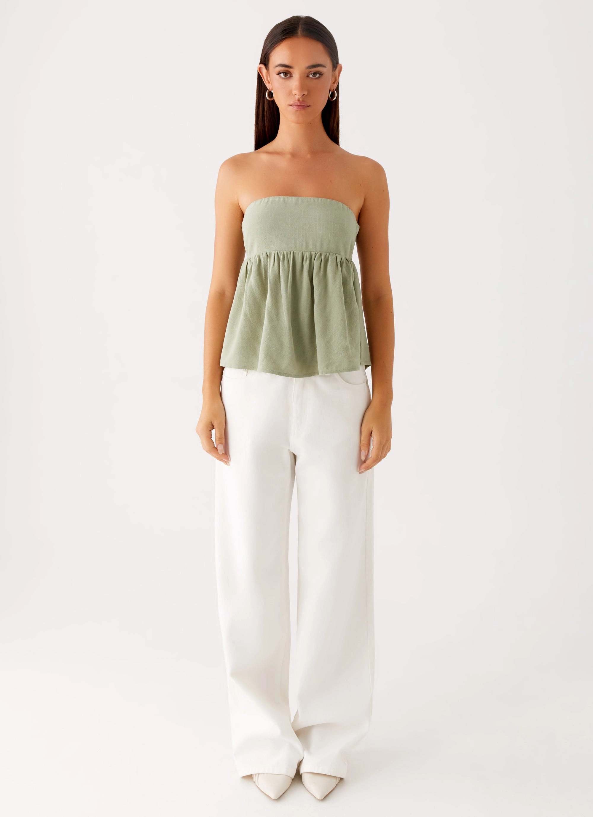 Cassie Tube Top - Sage Tencel Lyocell Fiber Circular Knit Technique