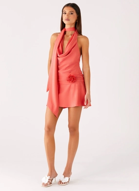 Grab Now Kenzie Mini Dress - Coral