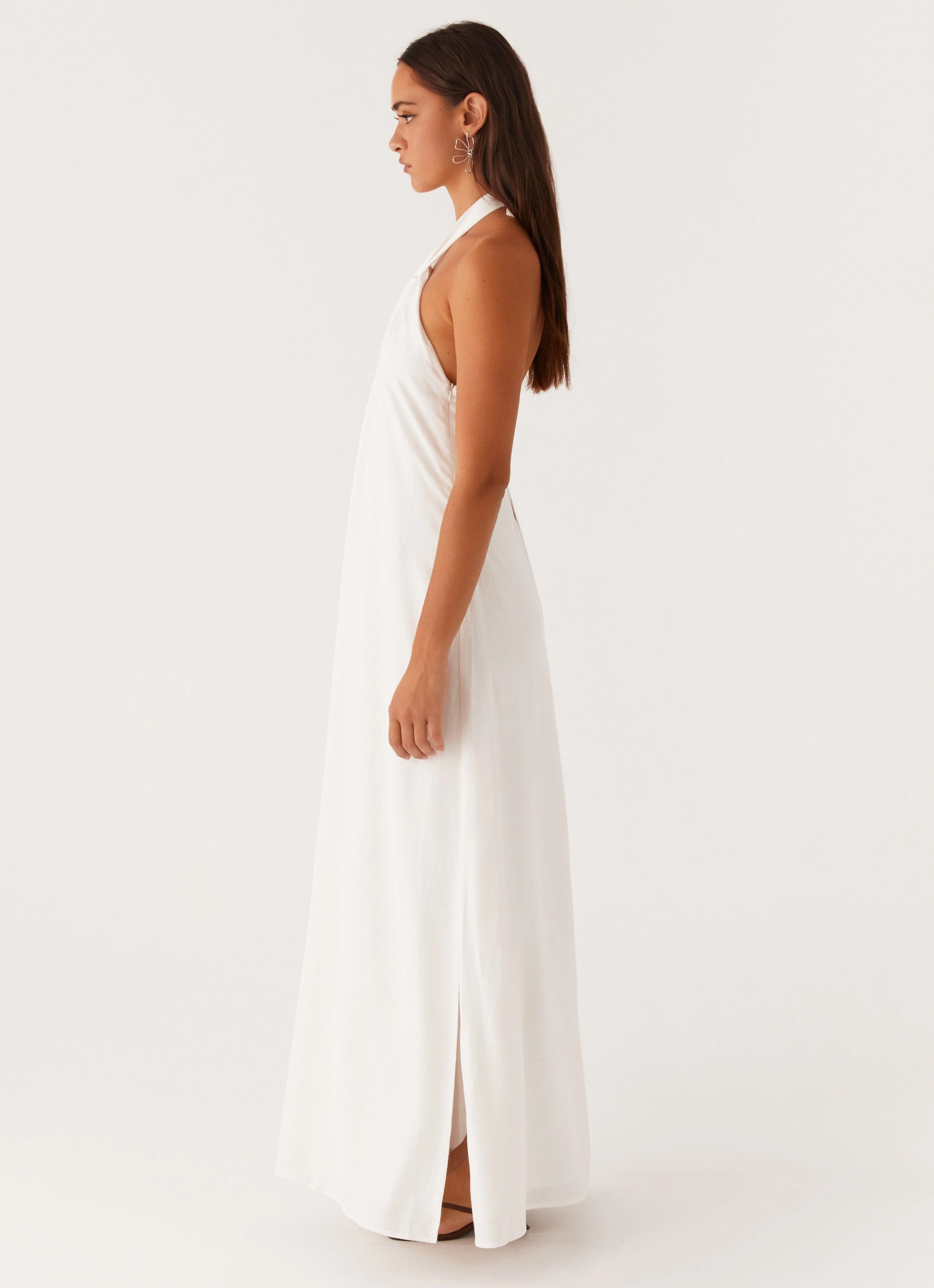 Kind Light Golden Child Linen Maxi Dress - White
