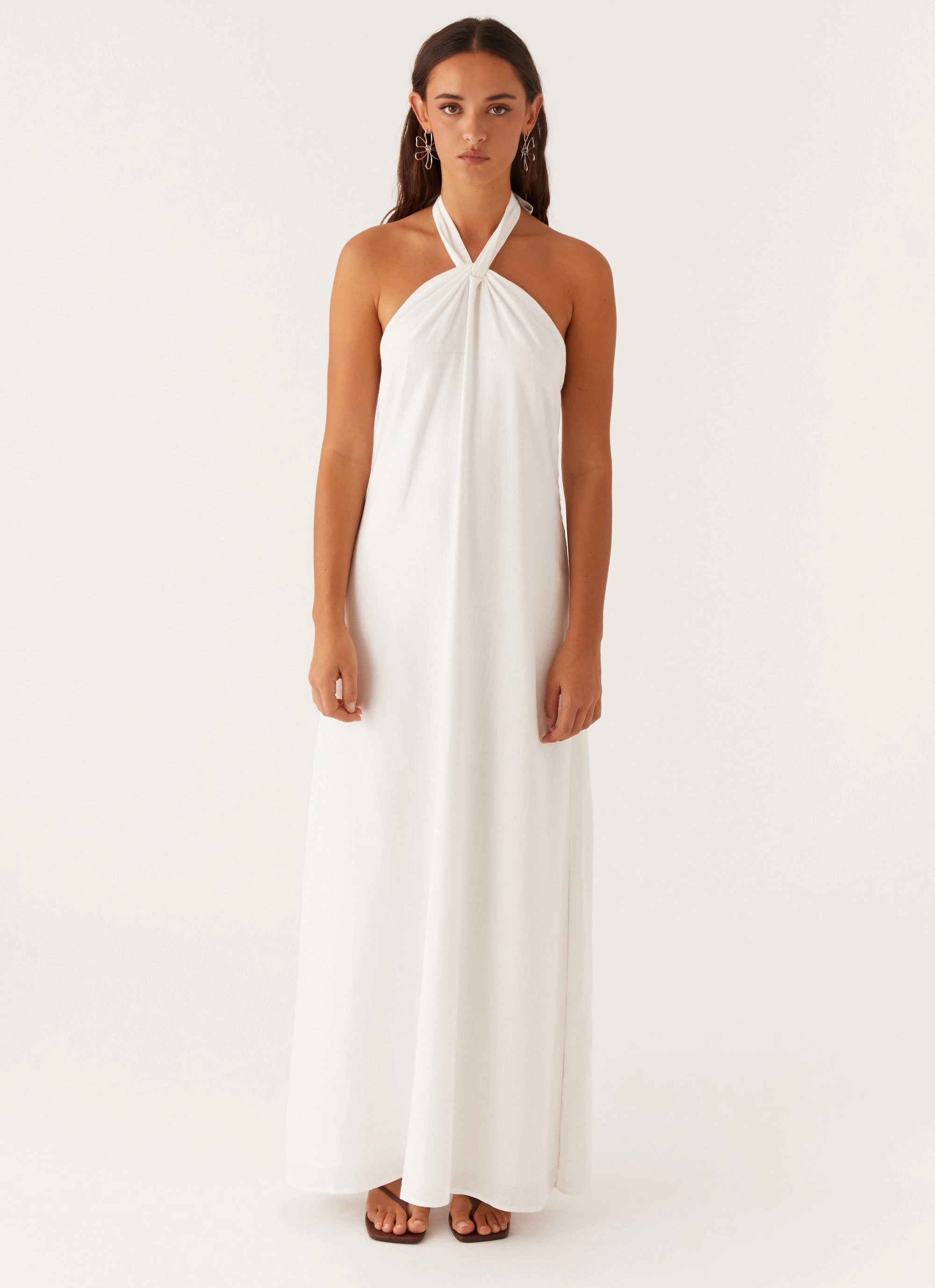 Golden Child Linen Maxi Dress - White Tear-resistant Versatile Cut