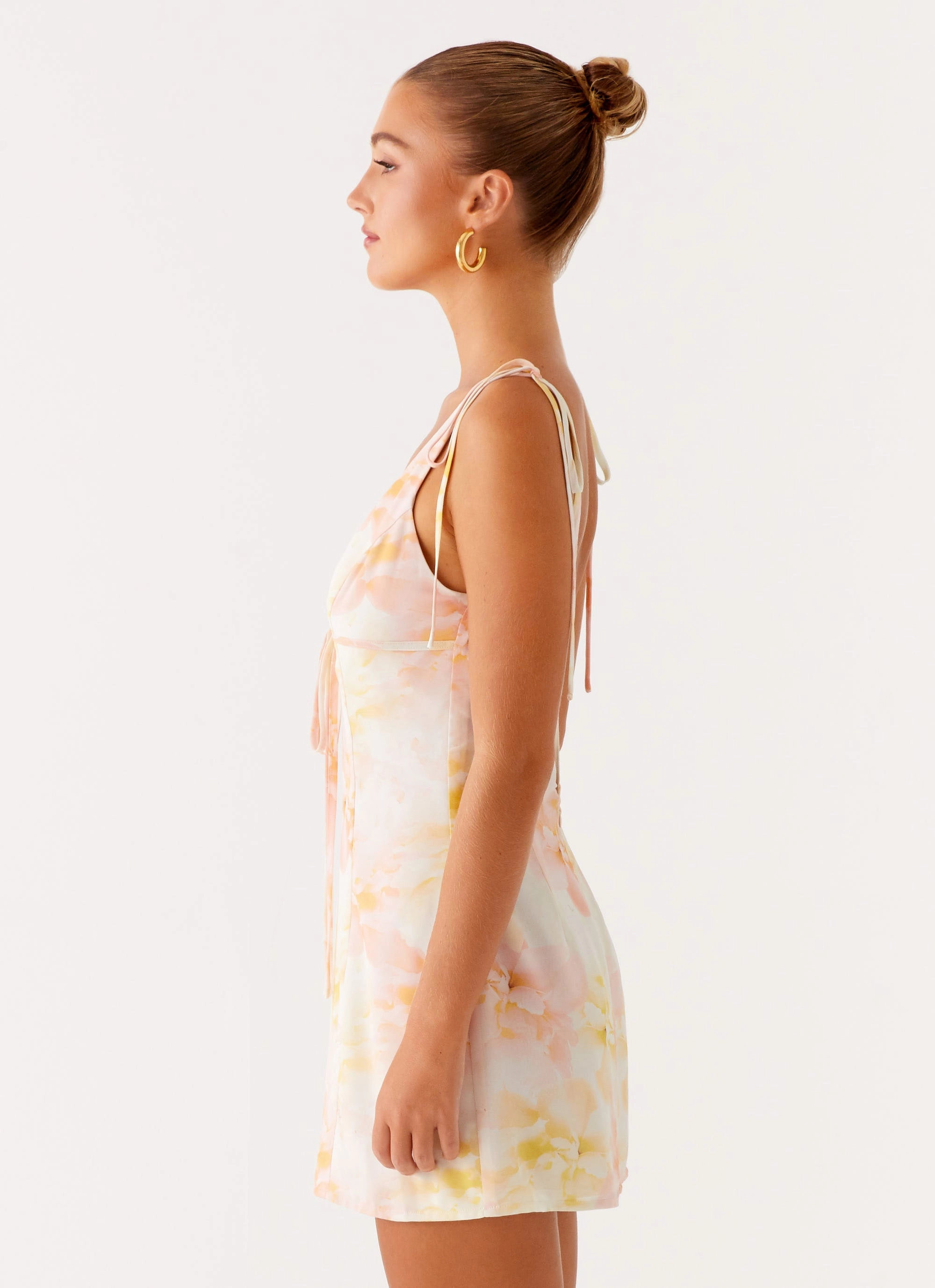 Alden Mini Dress - Floral Print Subtle Finish