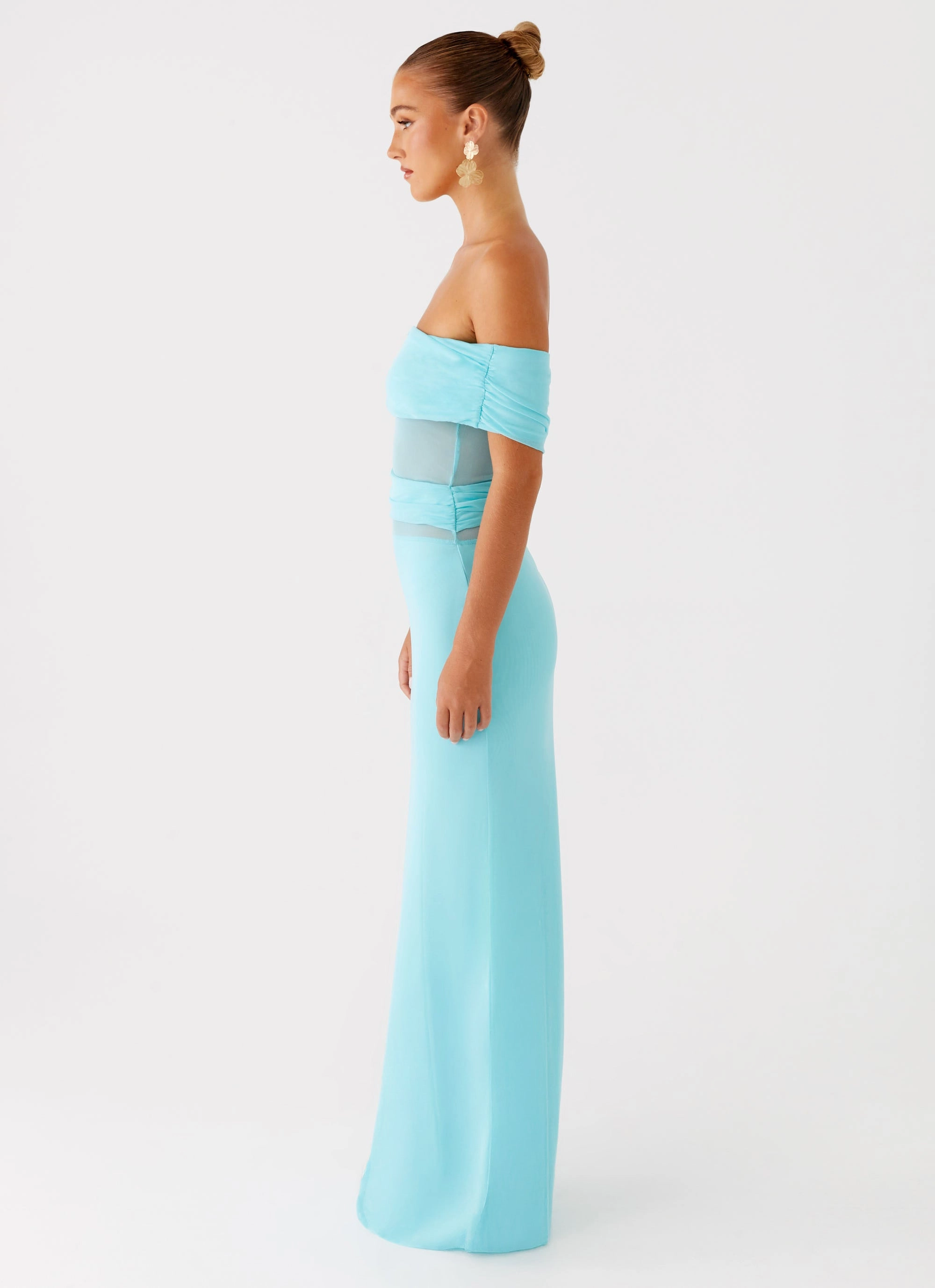 Soft Stretch Warm Undertone Lumi Maxi Dress - Turquoise