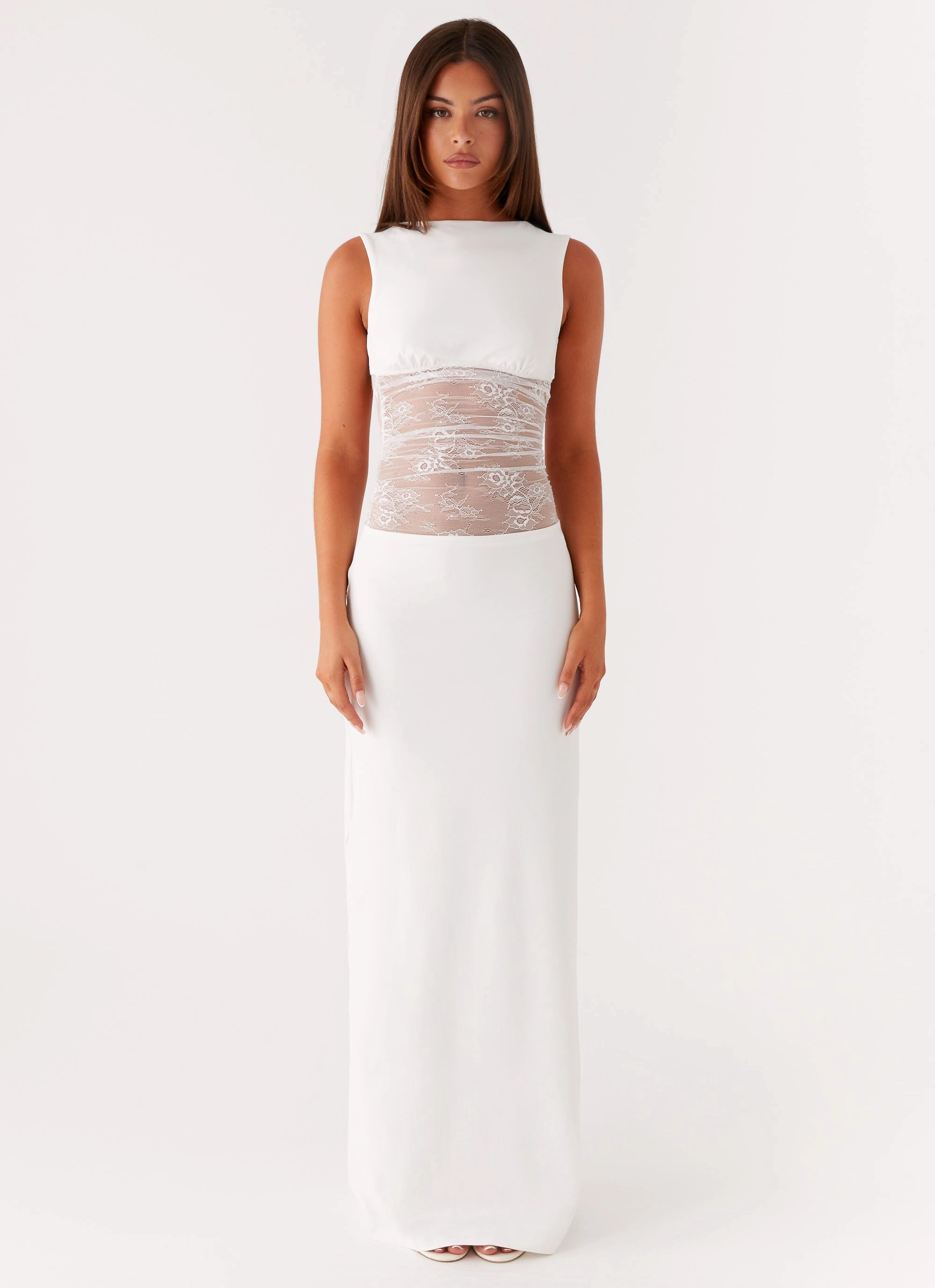 Calm Grace Medina Lace Maxi Dress - White
