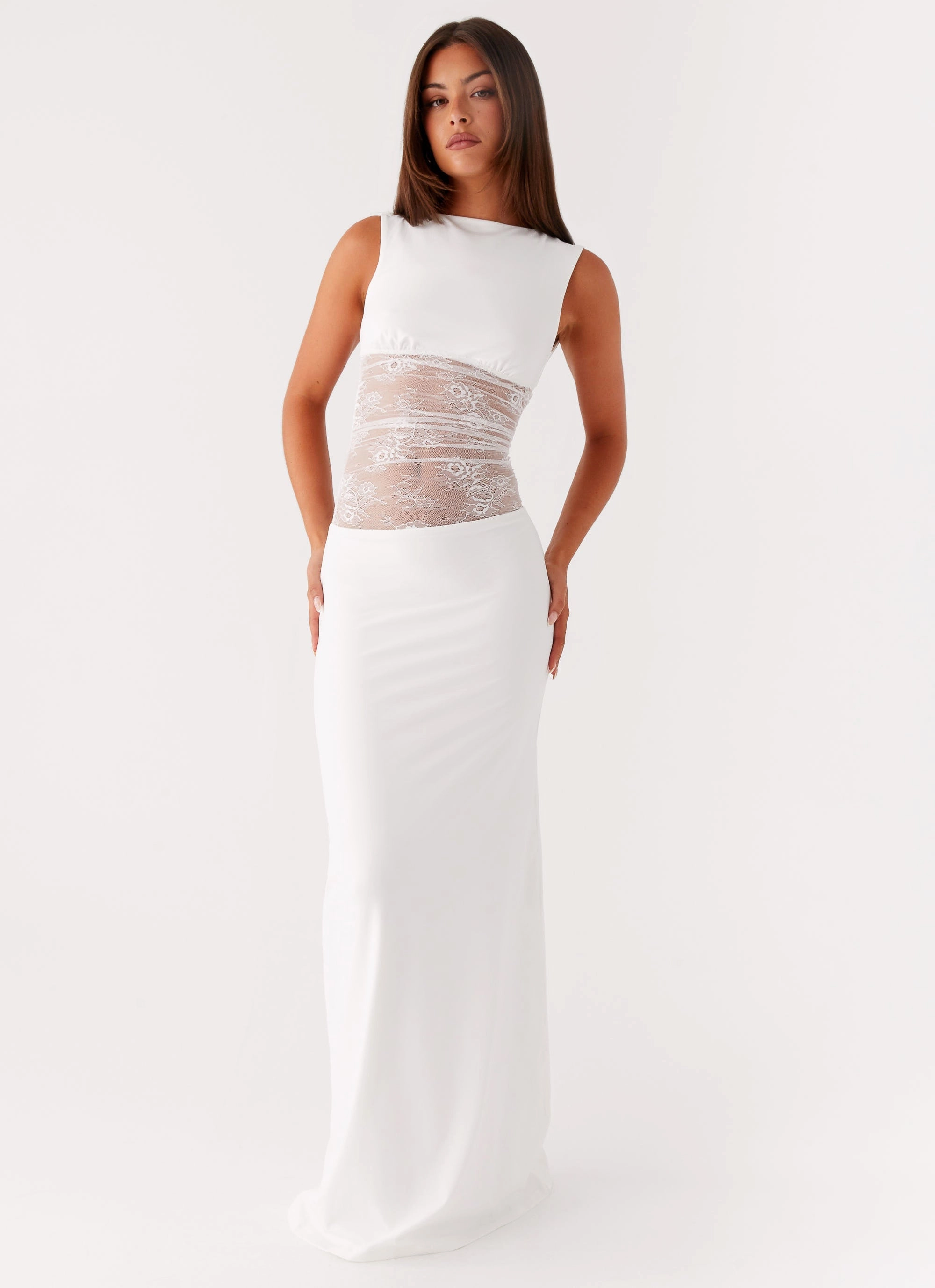 Color Pop Medina Lace Maxi Dress - White