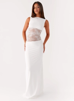 Color Pop Medina Lace Maxi Dress - White