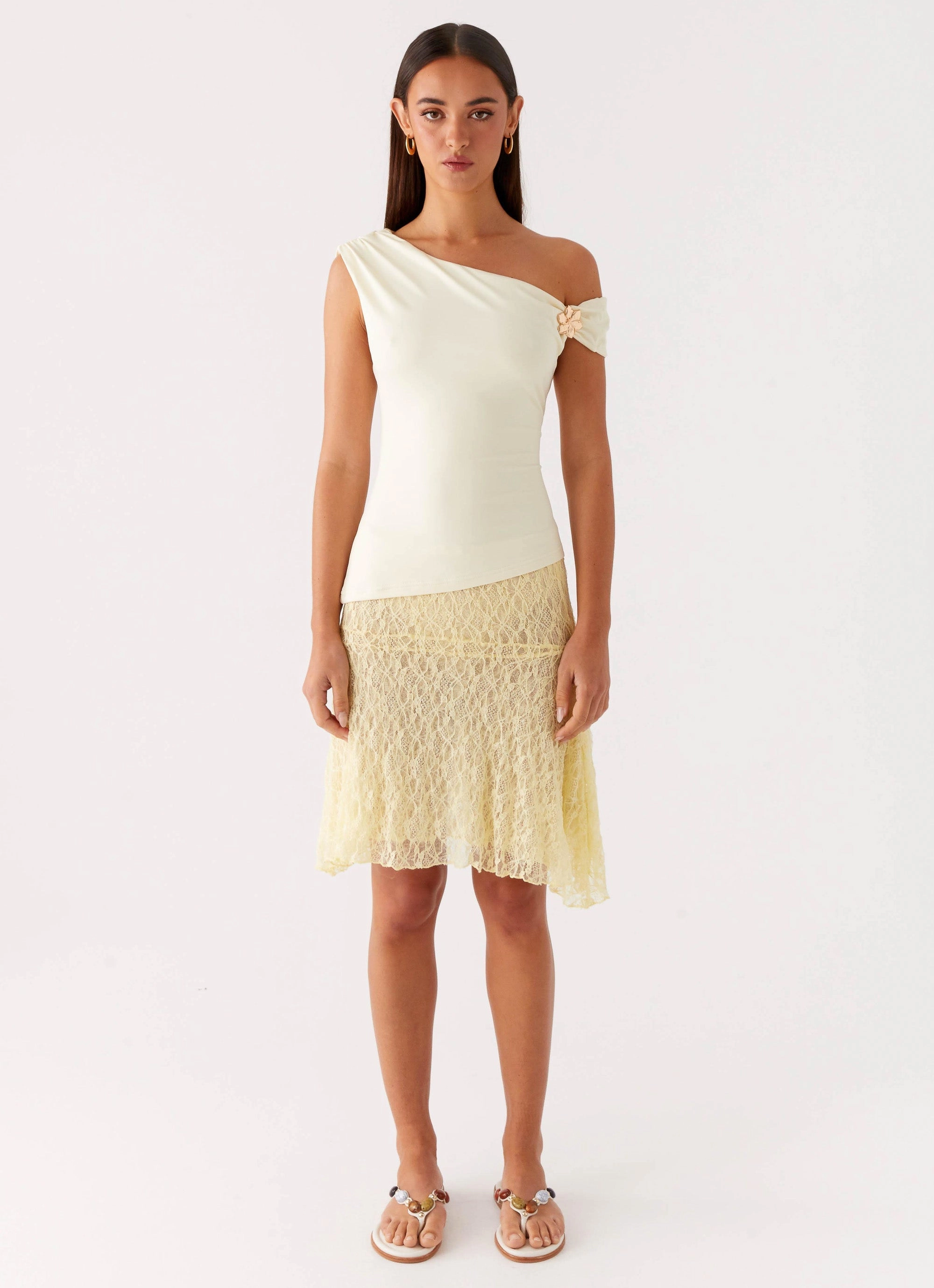 Catch Flights Top - Yellow ConvertibleSleeves