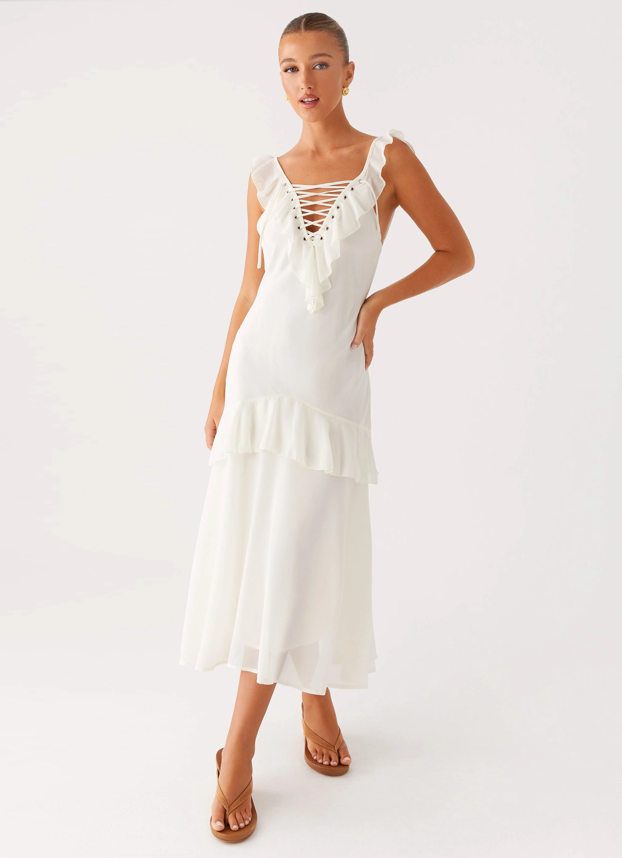 Celie Midi Dress - Ivory Care-Instructions-Included